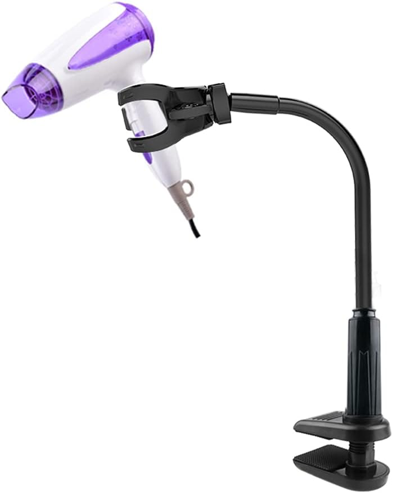 FOUUA Dog Hair Dryer Stand, Pet Grooming Table Hair Dryer Holder, Hands Free Blow Dryer Holder, 360 Degrees Rotatable Lazy Hair Dryer Stand with Adjustable Clamp Mount for Dog Cat Grooming