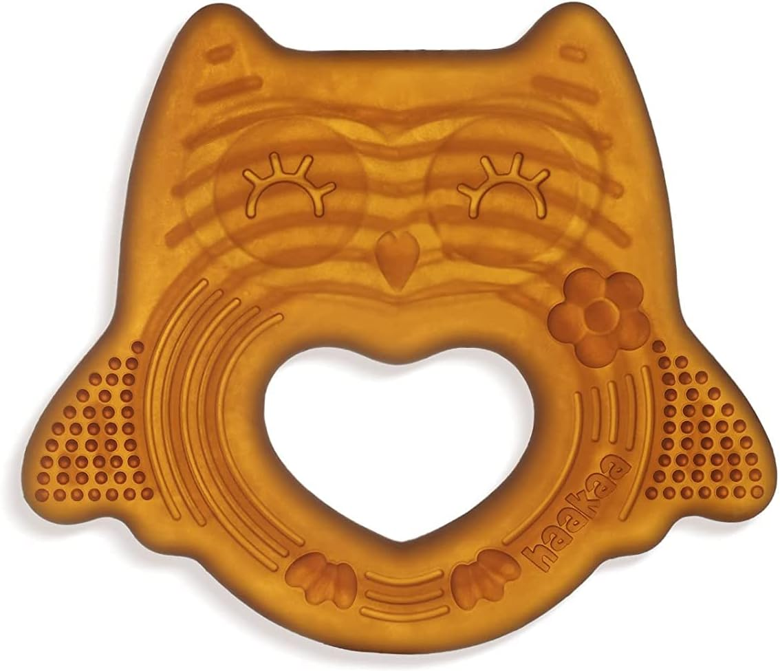 Haakaa Silicone Owl Teether, 100% Food-Grade Silicone Smiling Owl Teething Toy for Infants, Soft Chew Teething Toys for Babies, BPA Free, Teething Toy for 3 Months+ image number 4