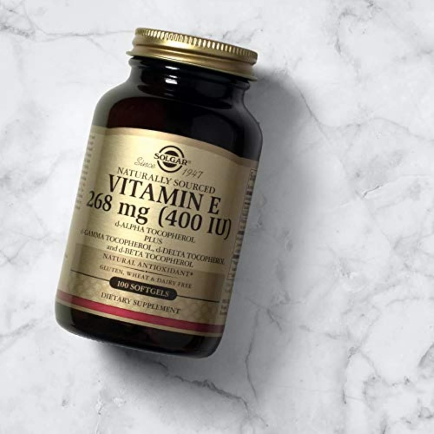 Solgar Vitamin E 400 IU Mixed Softgels D-Alpha Tocopherol and Mixed Tocopherols, 250 Count image number 1