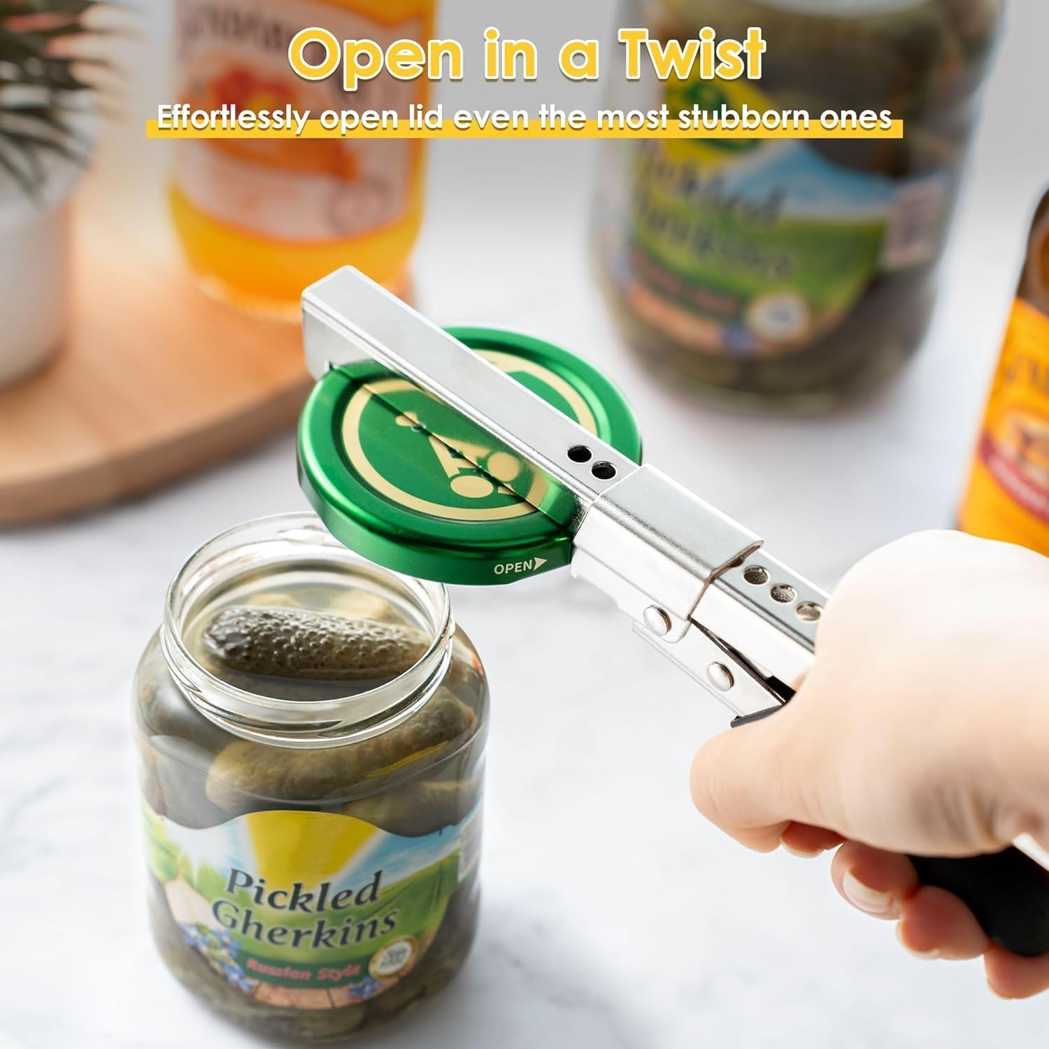 Ar-Thritis Jar Opener Bottle Openers,2Pcs Stainless Steel Jar Opener Gripper Jar Lid Opener,Stainless Steel Can Opener Jar Lid Gripper,Metal Adjustable Jar Opener Canning Jar Opener Can Opener,Black - Red, 2Pcs image number 5