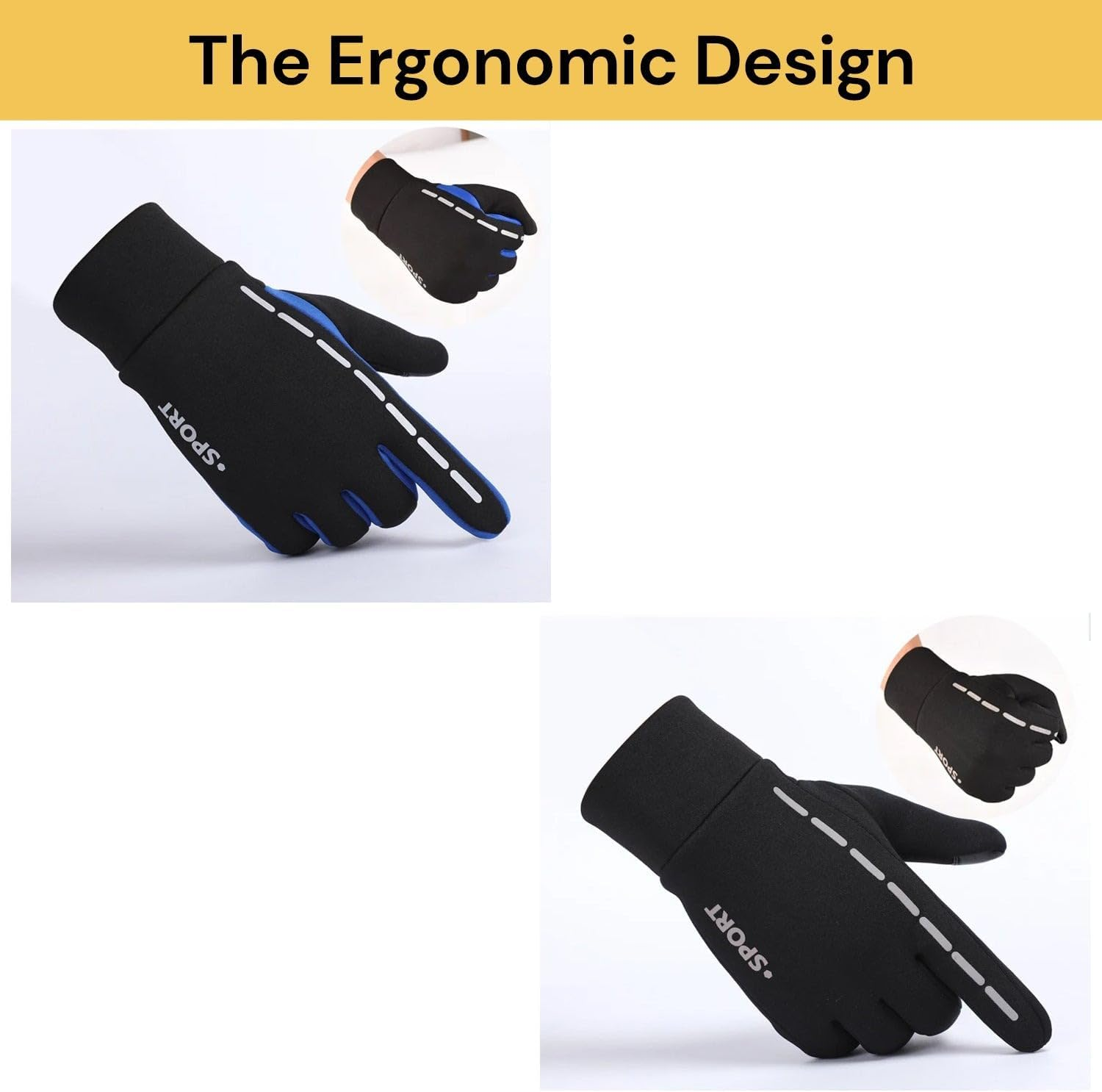 Spendeal Winter Gloves Women Men Ski Snow Gloves Liner Thermal Warm Touch Screen, Suit for Running, Cycling, Biking, Hiking, Driving, Walking, Typing, Freezer Work, Sports, Soccer, Gaming - Grey image number 5