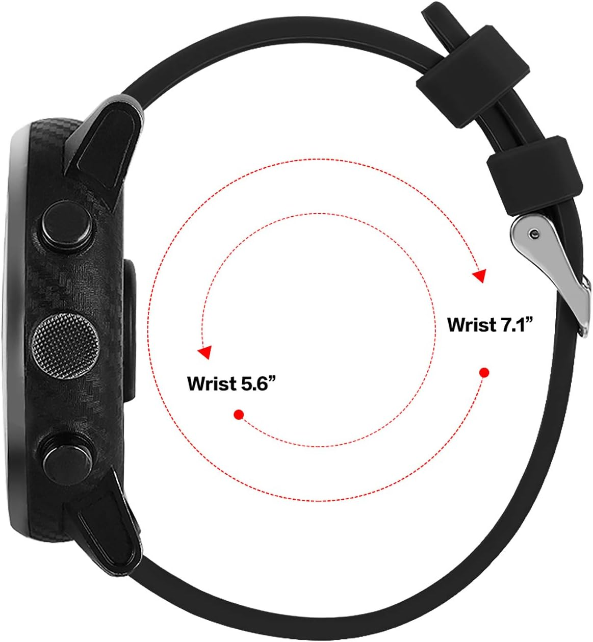 18Mm 19Mm 20Mm 22Mm Width Silicone Quick Release Wristband Replacement Sports Straps Bracelet Watch Band Women Men Strap with Quick Release Pins Intended for Smartwatch (22Mm, Black) image number 3