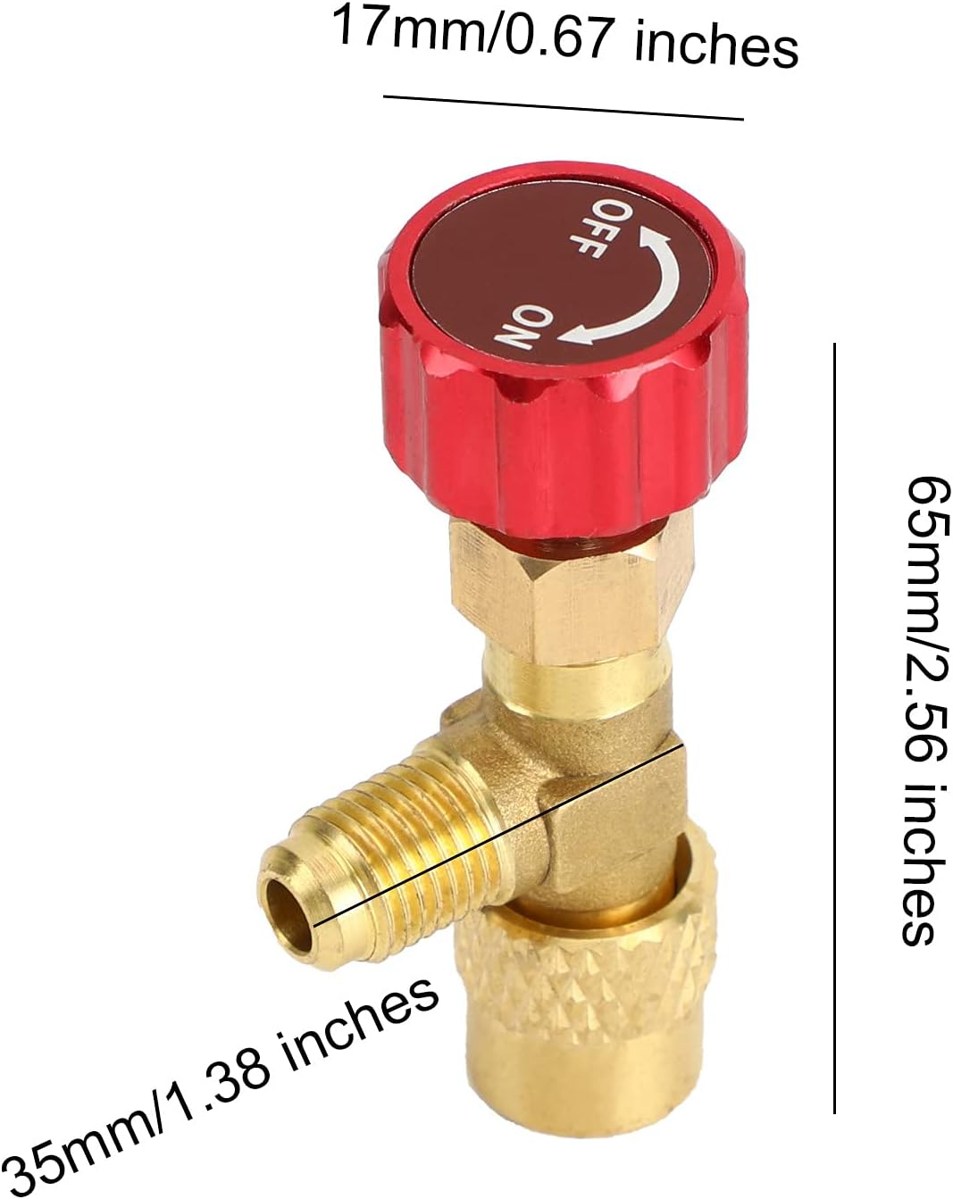 Artudatech R410A Refrigeration Charging Valve Adapter 1/4" SAE Male to 5/16" SAE Famale image number 1