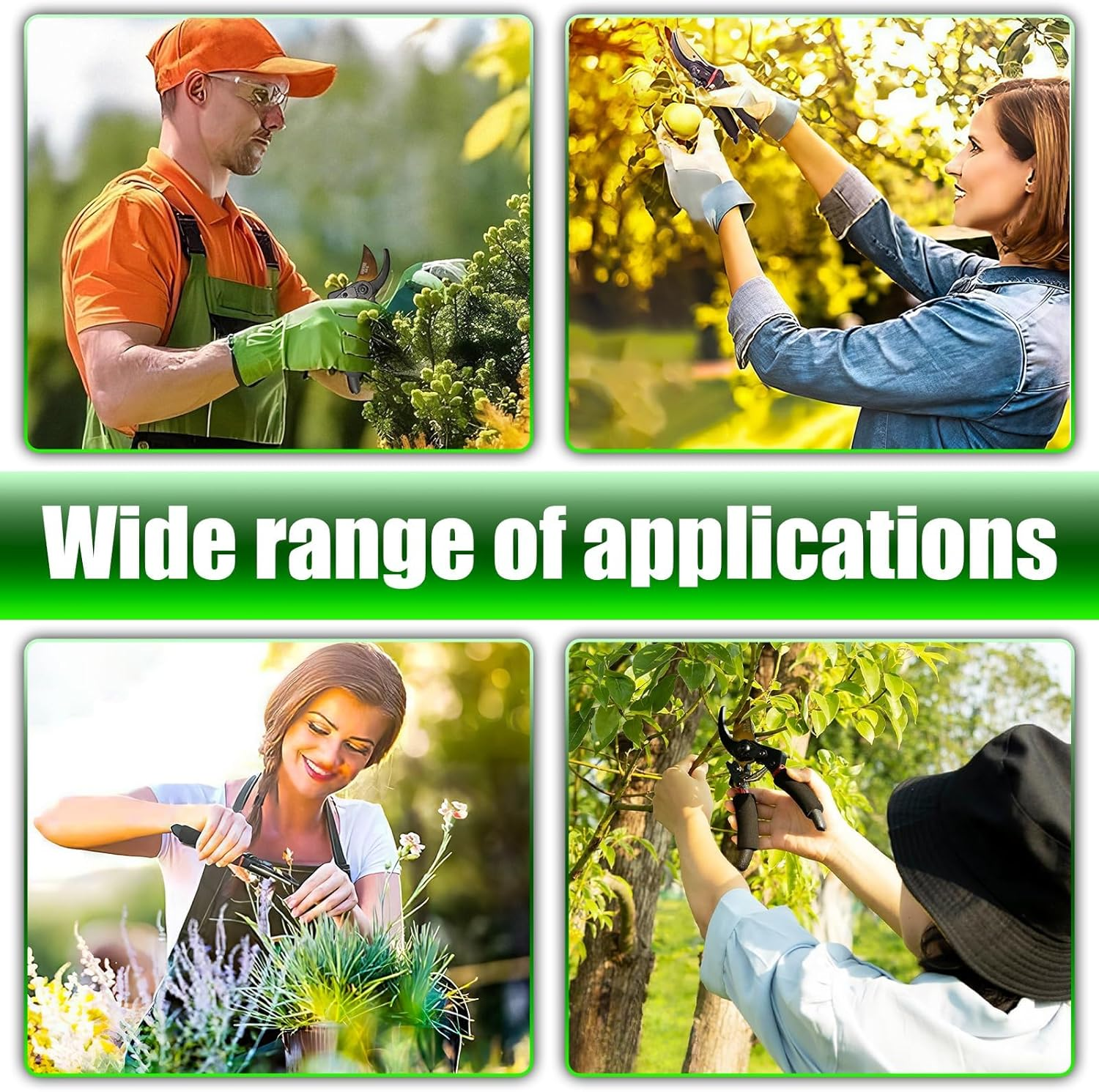 Bypass Pruning Shears, 8.2" Labor Saving Garden Pruning Shears, Alloy Steel Hand Pruners for Garden Deadheading, Trimming, Shaping image number 1