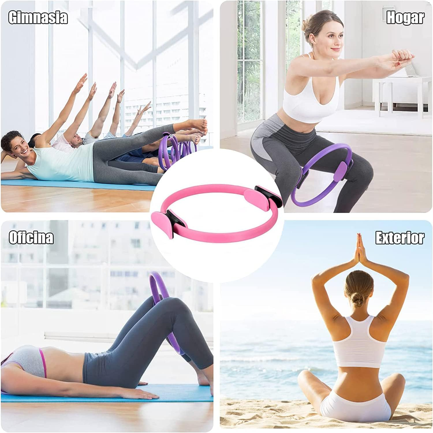 Lifting Ring, Yoga Ring Resistance Ring Slimming Trainer, Super Strength Resistance, Whole Body Shaping of Inner/Outer Thighs, Improving Core Strength (Black) image number 5