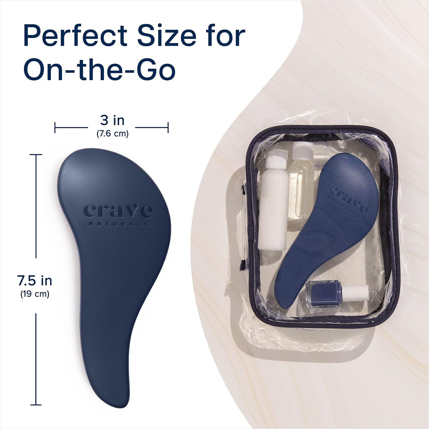 Detangling Brush - Glide Thru Detangler Hair Comb or Brush - No More Tangle - Adults & Kids - (Blue)