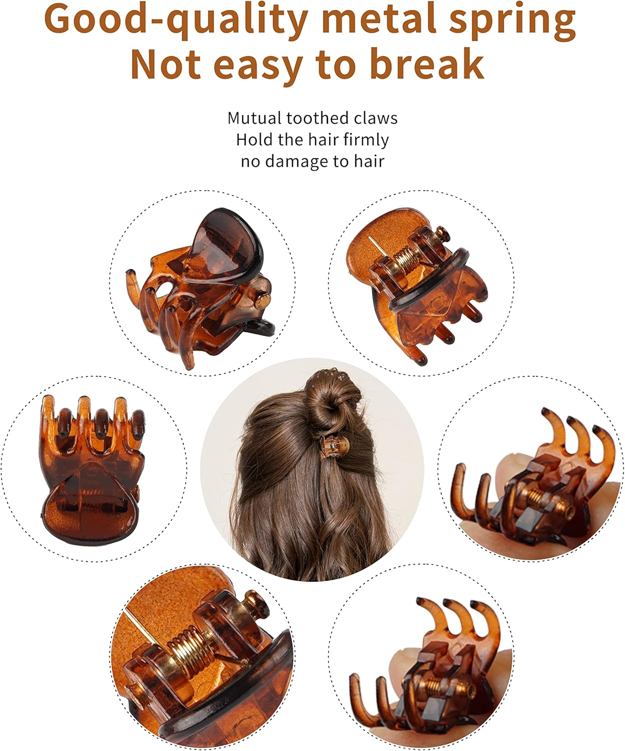 Mini Hair Clips - 72 Pcs for Women and Girls, Plastic, Small Claw Hair Clips with 3 Colors, Tiny image number 2