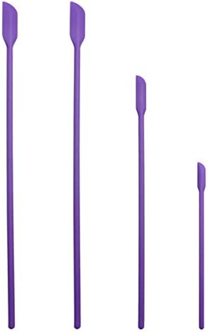 4X Silicone Mini Spatula Jar Scraper Scoop Tip Long Spatula Cosmetic Bottle B8A3 (Purple)