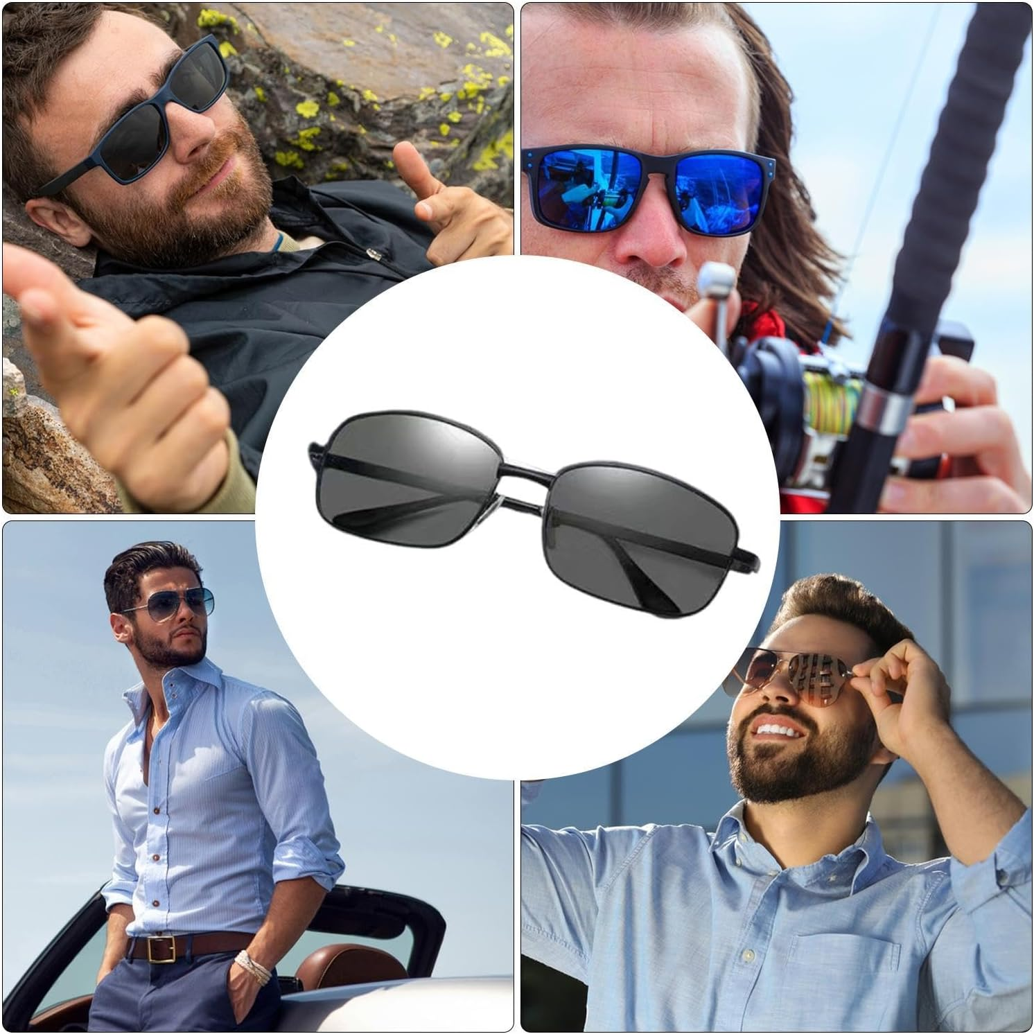 Golf Sunglasses for Men, Fishing Sunglasses for Men, Men'S Sunglasses with Polarised Photochromic Lenses - Effective Anti-Slip Sunglasses for Men, Polarised, UV Protection for Outd image number 6