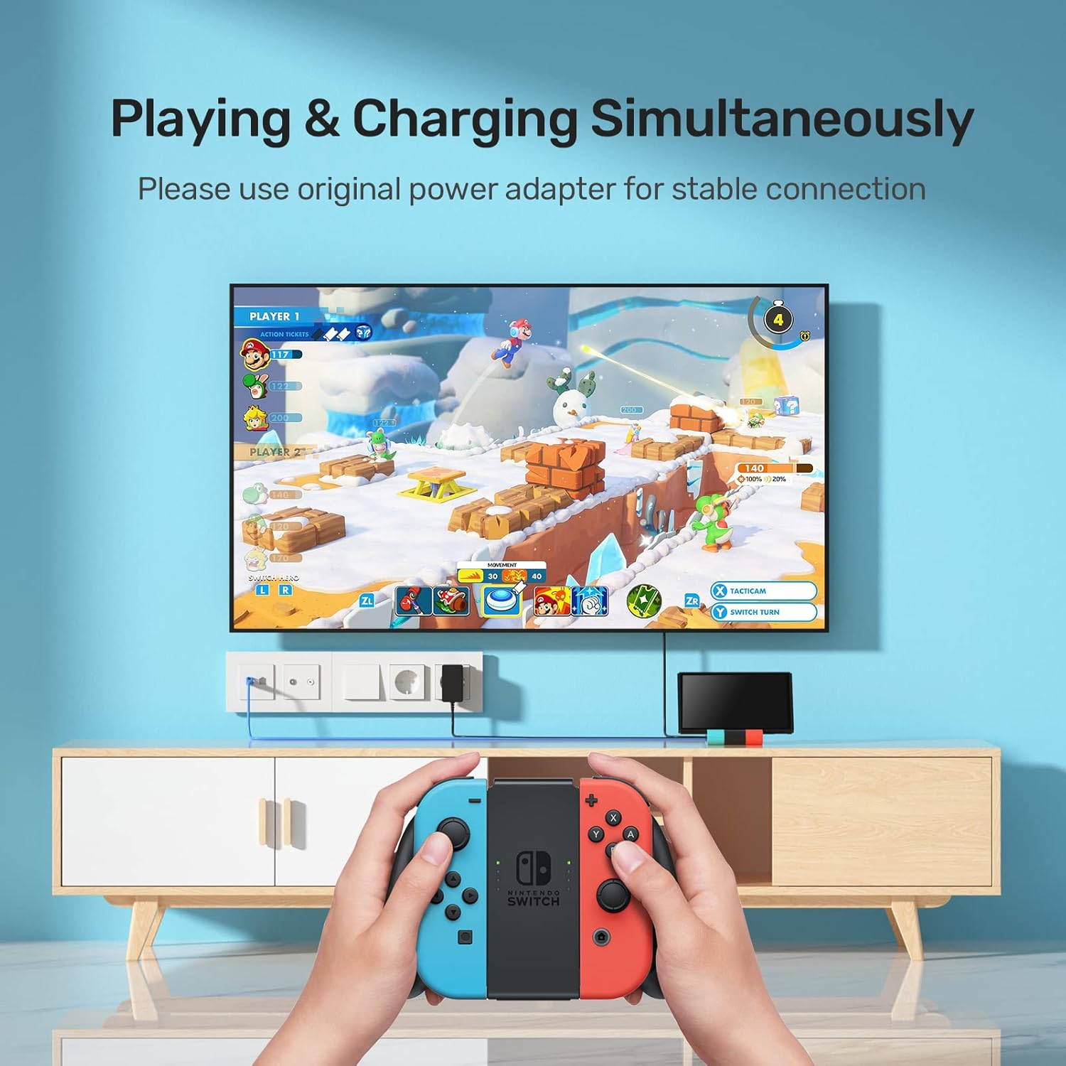 Unitek Switch Docking Station for Nintendo, 5 in 1 Type C to HDMI Switch TV Dock with HD 1080P@60Hz HDMI, 2 USB2.0, RJ45 and PD2.0 Port (45W) Portable Charging Dock for Nintendo Switch image number 5