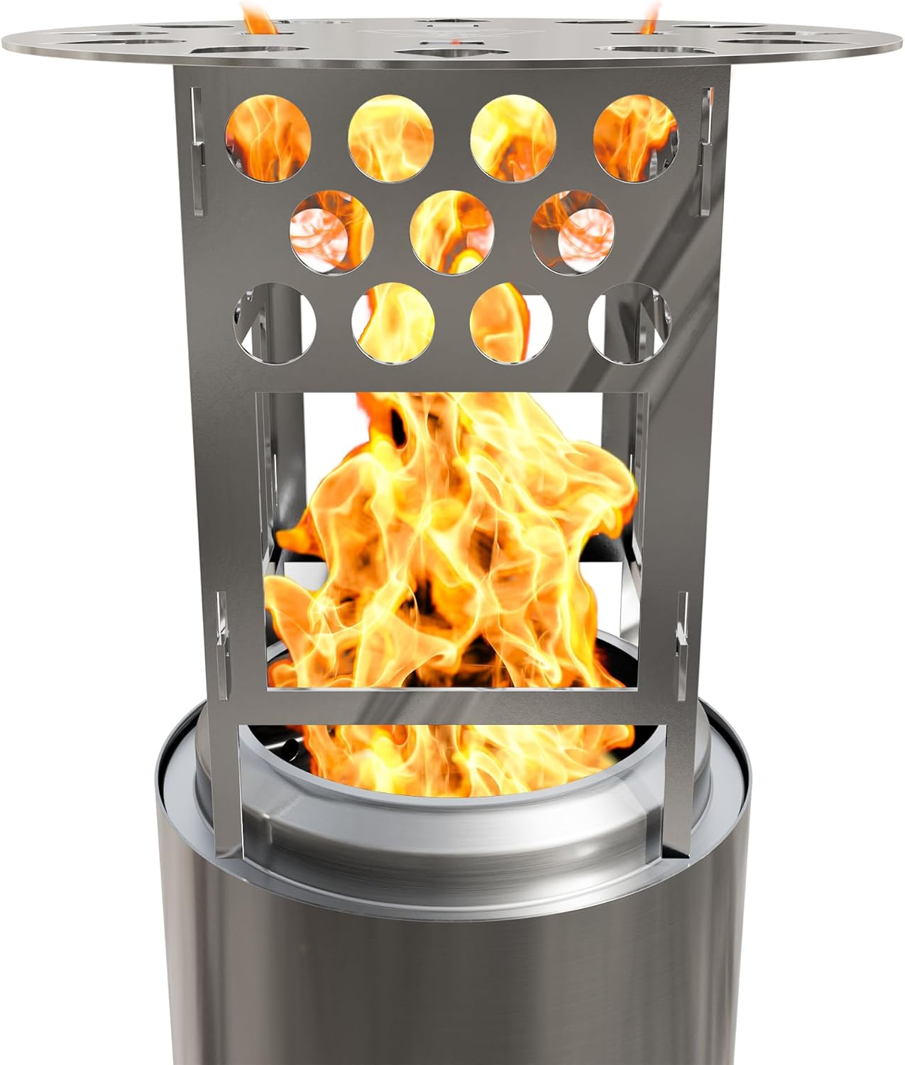 YEFU Fire Pit Heat Deflector for Solo Mesa Stove XL YEFU 7.1 Inch Fire Pit, Portable Heat Diffuser for 7-7.1 Inch Tabletop Firepit Captures and Redirects Warmth, Detachable Burner Cover Accessories image number 3