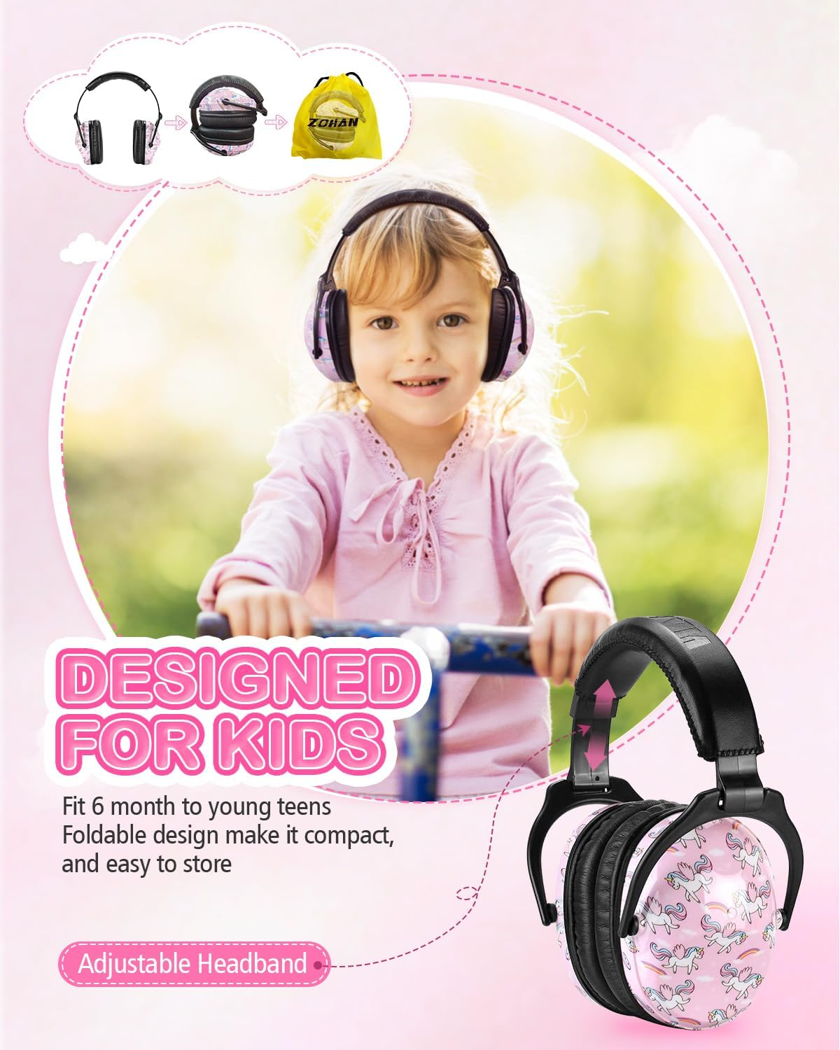 ZOHAN 030 [Upgraded] Ear Protection for Toddlers to Kids - 1Pack - Unicorn image number 5