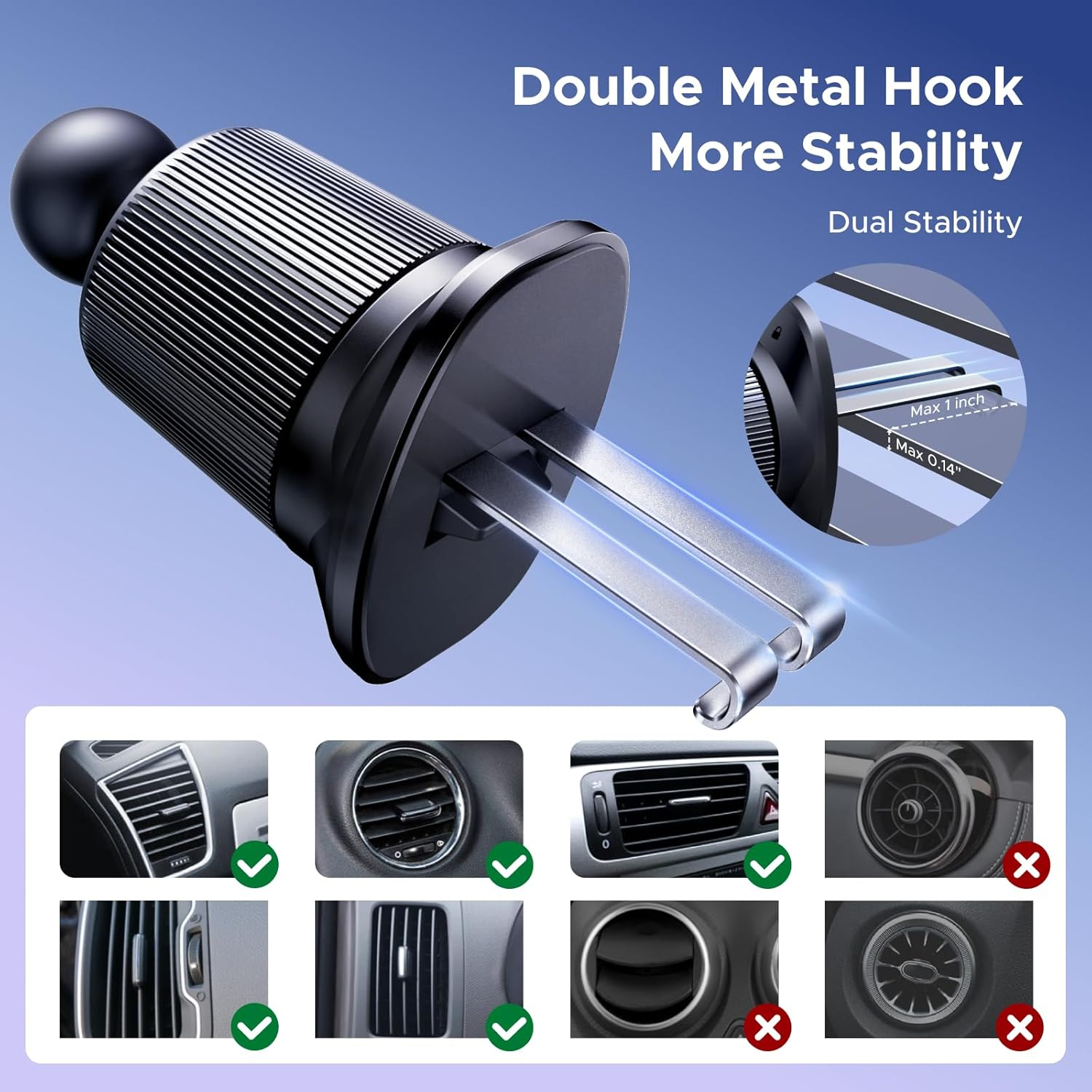 UGREEN Magsafe Car Air Vent Phone Mount,360&deg; Rotatable Magnetic Car Phone Holder, Compatible with Iphone 16 Pro Max, Magsafe Case, and More image number 2