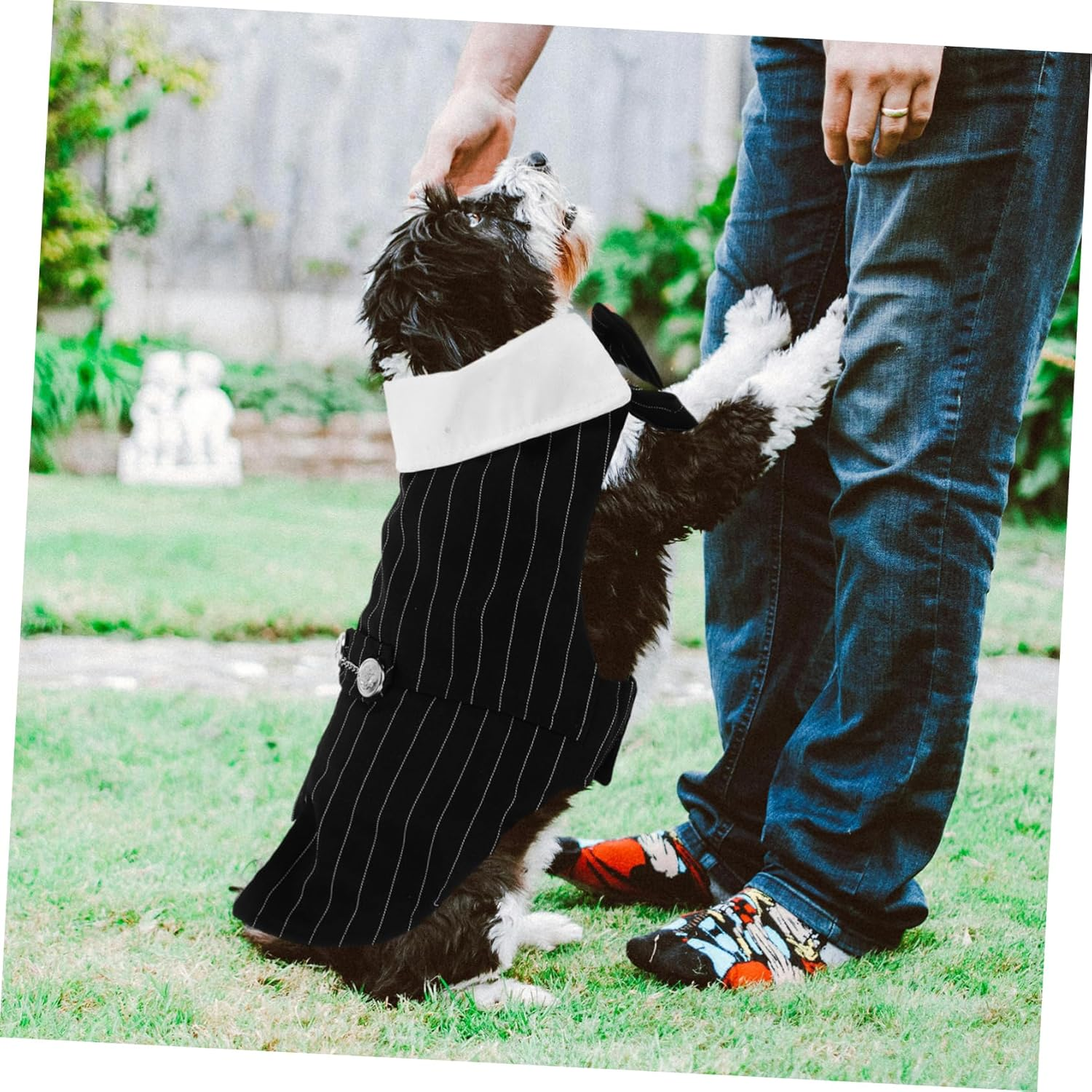 Mipcase PET Tuxedo Suit Formal Dog Bowtie Wear-Resistant Puppy Wedding Attire Washable Party Dress up Clothes Comfortable Polyester Scarf image number 4