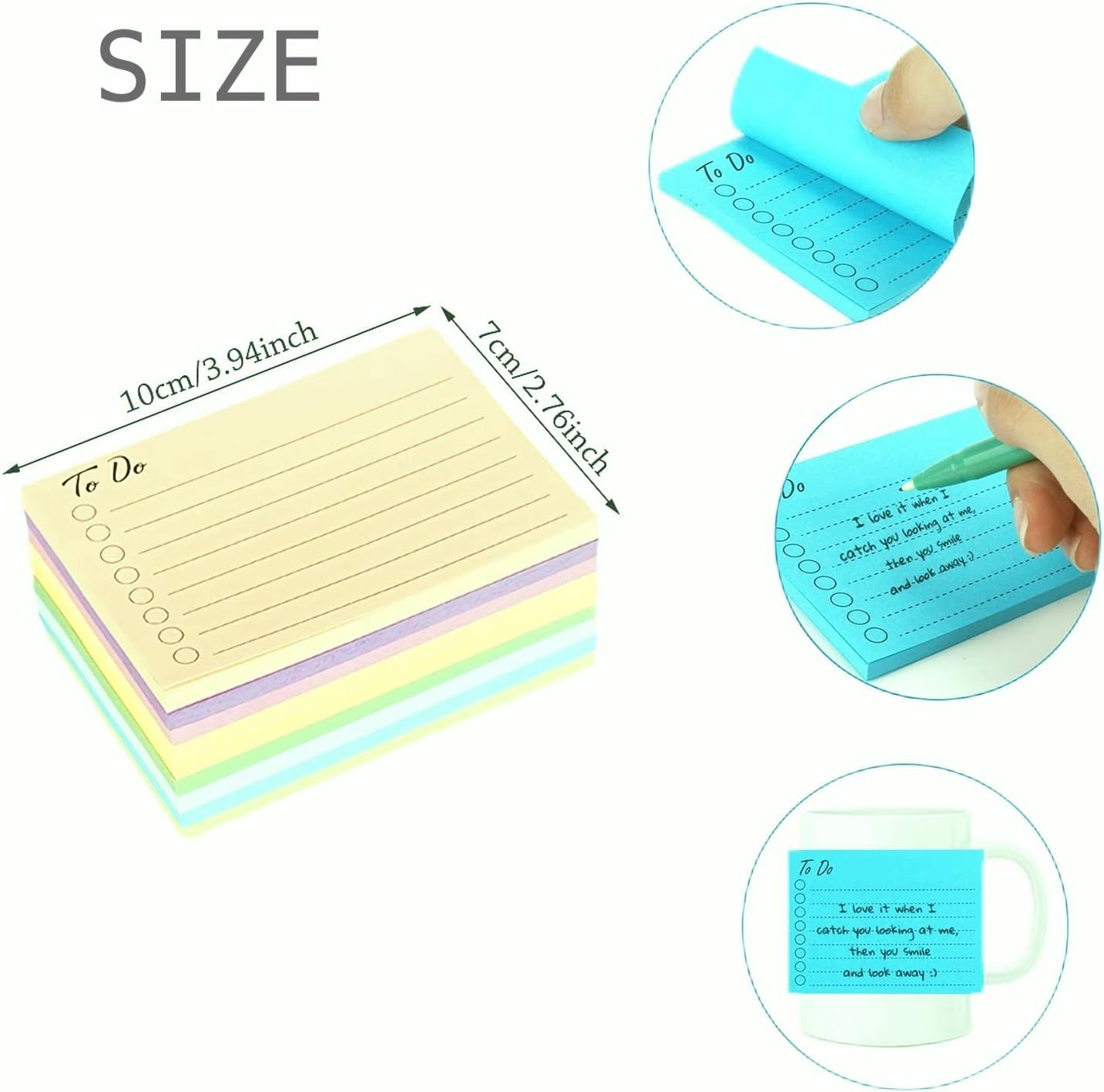 MAIHUO 504 Sheets to Do Post It Notes,To Do List Sticky Note,12 Color Notepad,Post It Note Tags image number 3