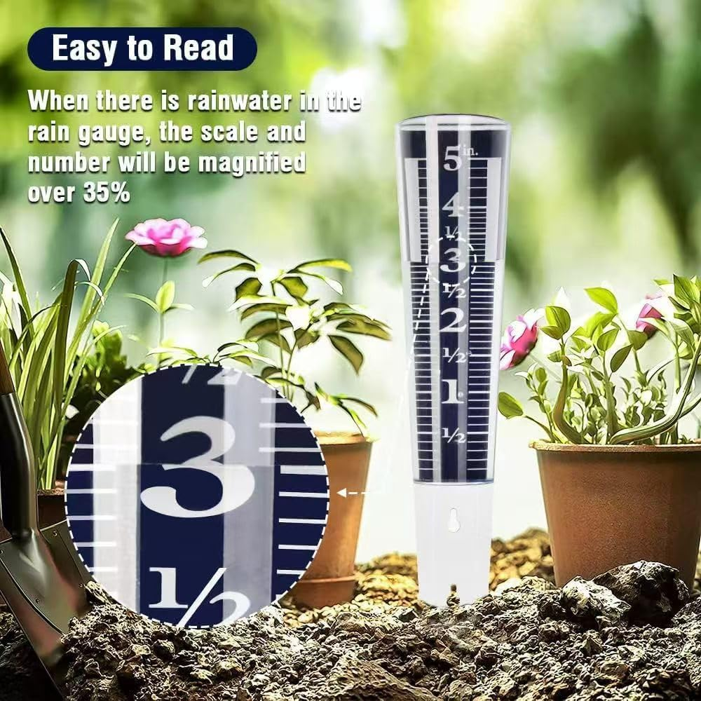 Vervesourced 5" Capacity Easy-To-Read Magnifying Rain Gauge, Acrylic (00850A3) image number 2