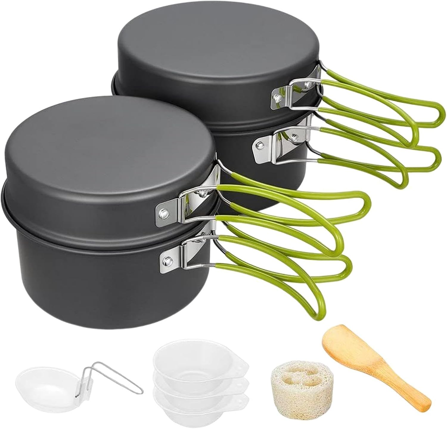 Outdoor Camping Pot Set - Camping Cookware Kit | Backpacking Cooking Pot and Pan | 10 Piece Set Outdoor Pots Pans, Camping Cookware Picnic Cooking Set for Backpacking Gear & Hiking Outdoors image number 3