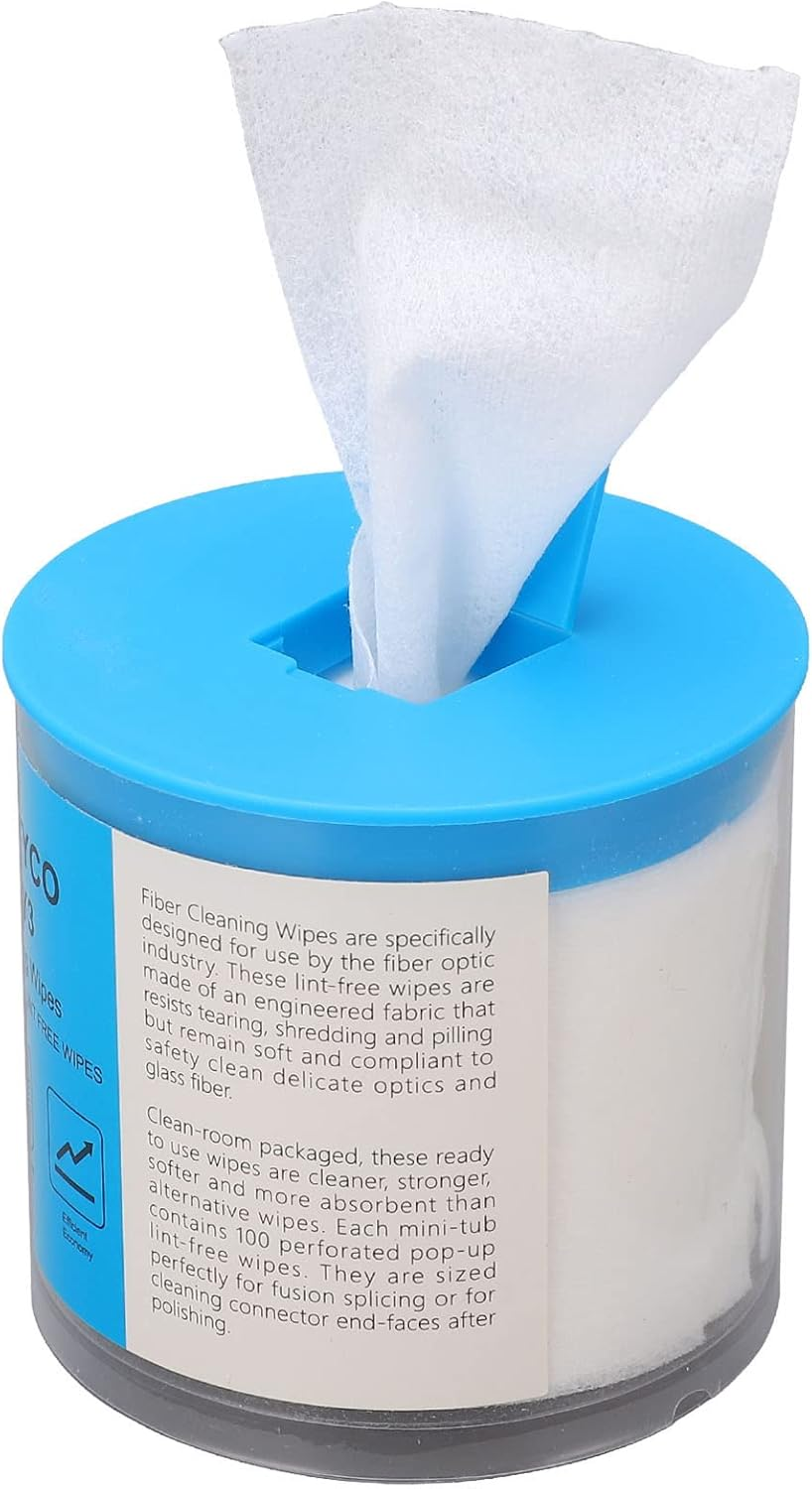 Fiber Optic Cleaning Wipes, 100 Pcs per Box Dust Free Paper Connector Cleaner Optical Cable Clean Tools Wipes Lint Cloth Dispenser Wet Dry Use Easy Tearing Electrical Industrial Precise Instrument image number 3