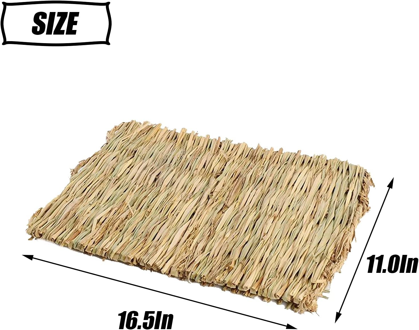 Tfwadmx Rabbit Grass Mats,16.5''X11''Large Natural Woven Seagrass Mat Bunny Sleep Bed for Chinchillas Guinea Pigs Ferret Hamster Squirrel and Small Animals -6 Pcs image number 6