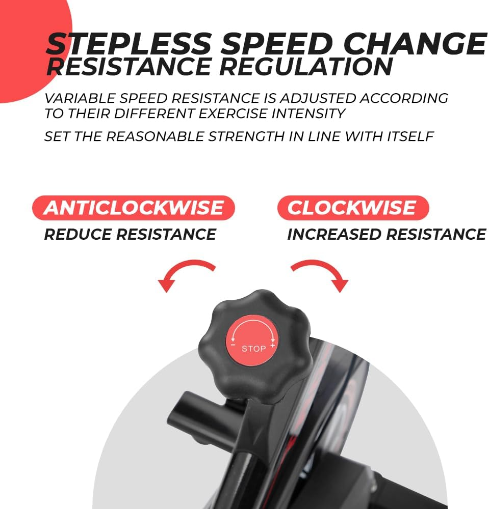 ALSTON Indoor Flywheel Fitness Stationary Bike Home Gym Spin Exercise Bike Stationary, Fitness Spin Bike Home Gym Workout Commercial Cycling Indoor