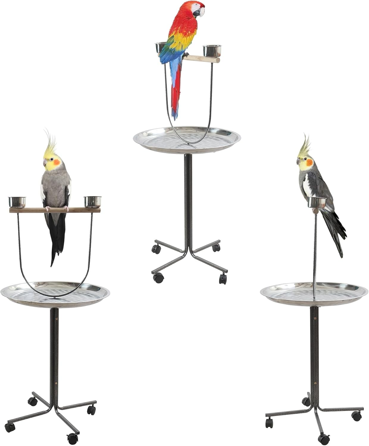 PETBRO Petbro Parrot Perch Play Stand Bird Activity Rolling Wheel Rest Wrought Iron image number 5
