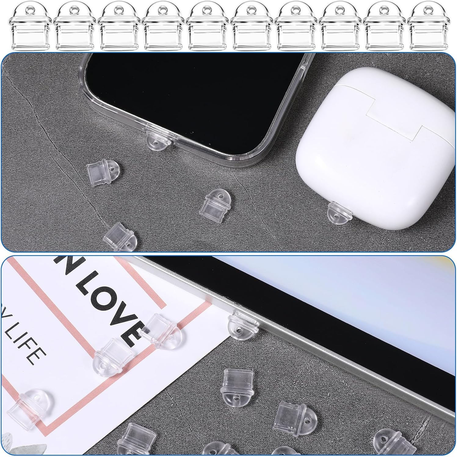 50 Pcs White anti Dust Silicone Type C Charging Port, Clear Charging Port Covers anti Plug Cover Plugs, Protector Protective Dust Plug for Phones Laptops image number 2