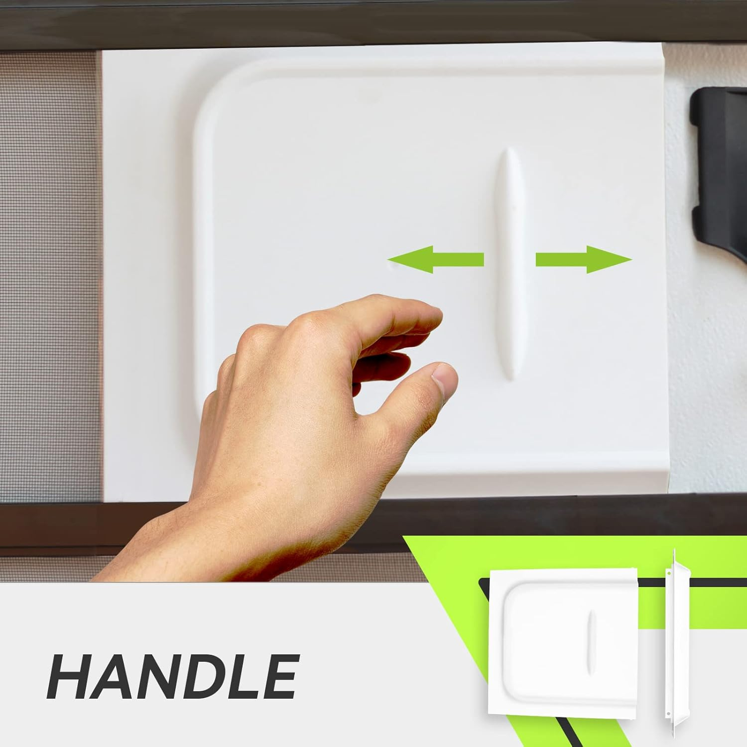 RVMATE Screen Door Slide with Slide Stop, 12" Panel for RV, Trailer, Camper, Motor Home, White image number 4