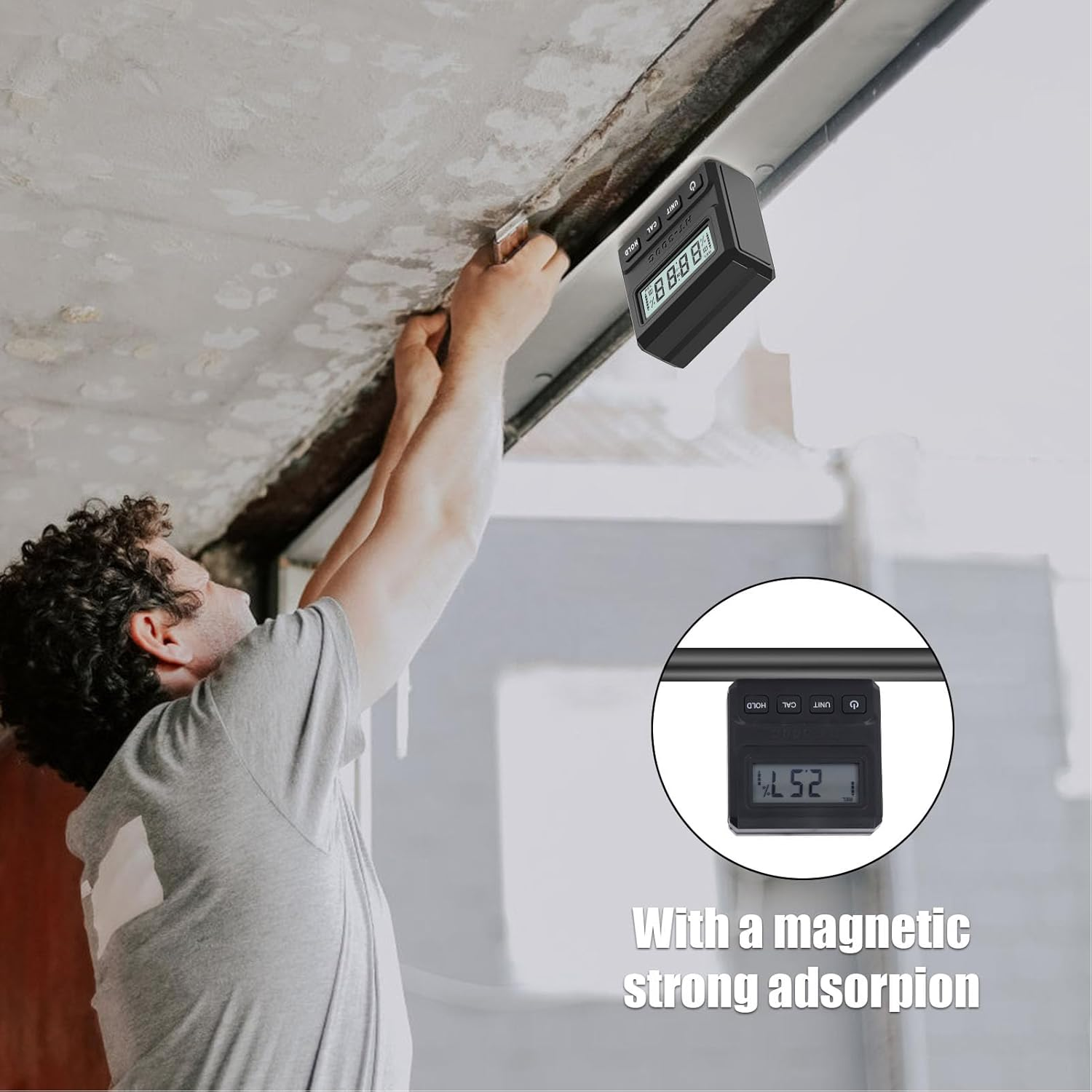 Digital Level Angle Gauge, Electronic Level Angle Finder Tool with Data Hold, Portable Digital Level Box Angle Finder for Automobile image number 3