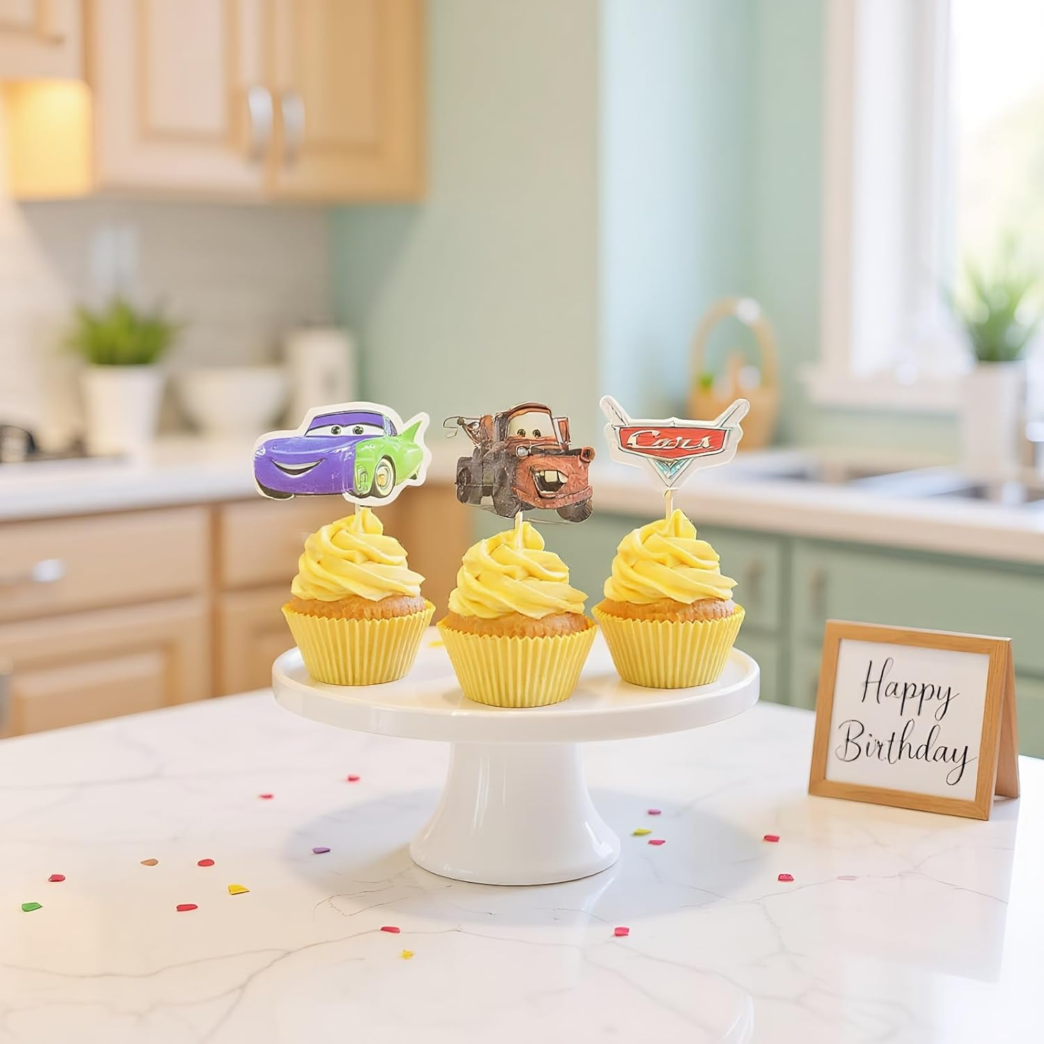 24Pcs Cupcake Toppers for Boys, Food-Safe Decorative Party Decorations, Easy to Use, Birthday Cupcake Toppers Compatible with Cupcakes, Various Styles - Ermaoo