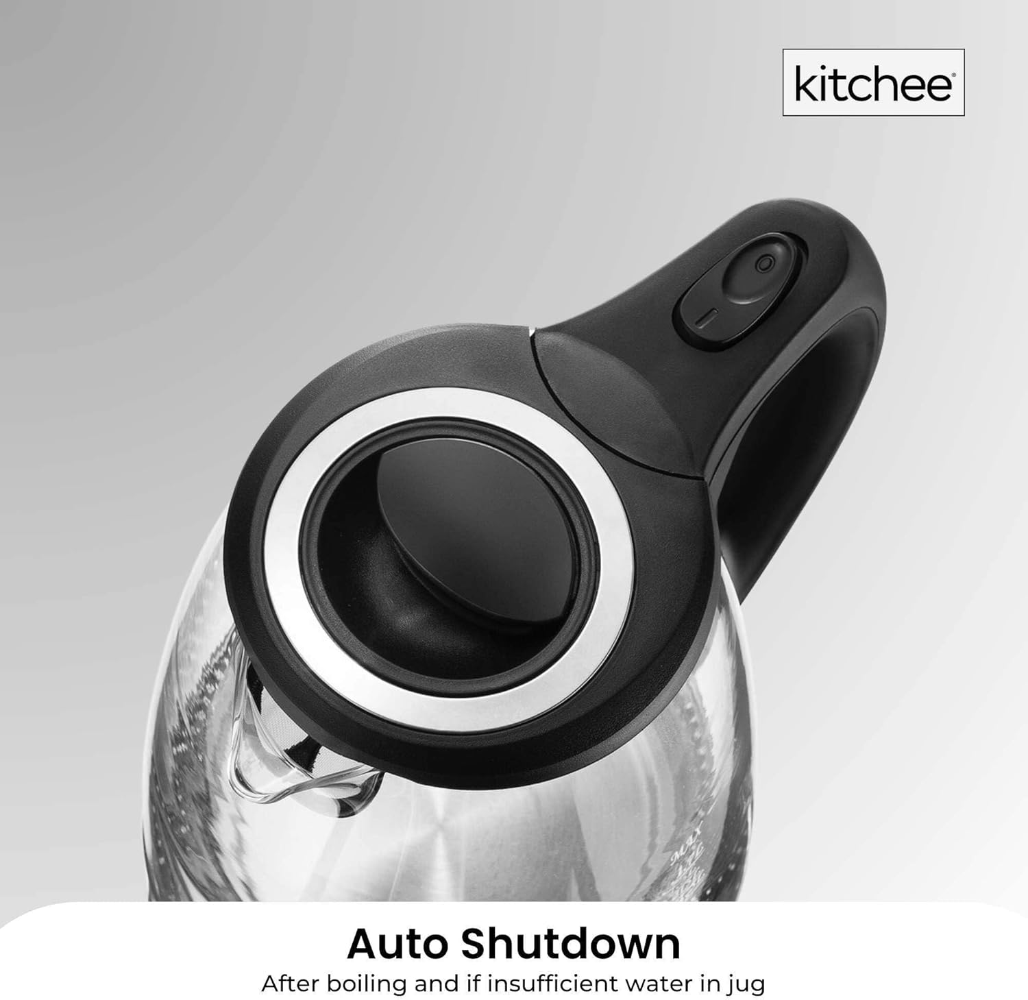 1.7L Electric Glass Kettle LED Blue Light 360 Automatic Cordless Water Boiling Jug image number 4