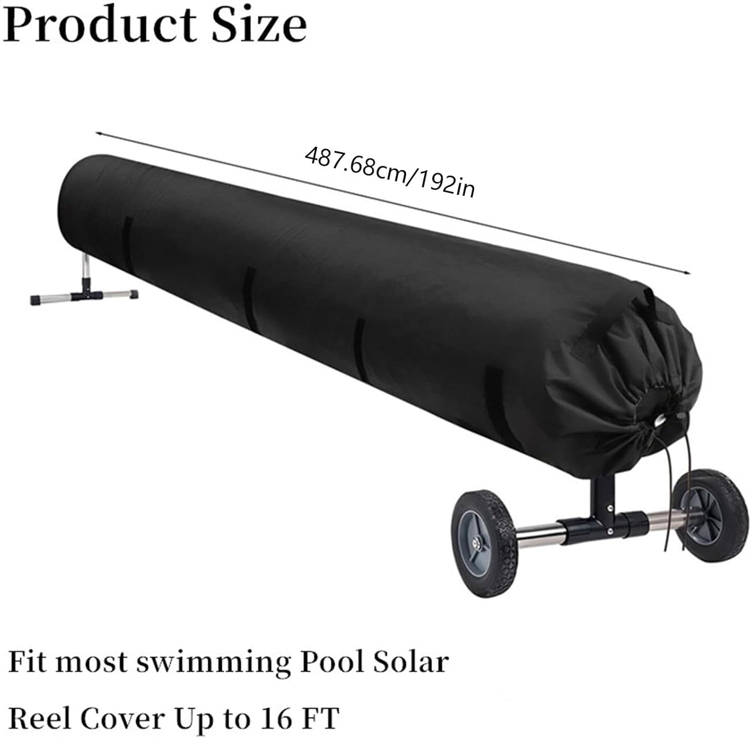 Swimming Pool Solar Roll Cover, Winter Cover, Waterproof Solar Cover, Pool Solar Blanket, Reel Cover, , Easy to Clean for Pool Accessories (16 FT: 490 Cm) - 16Ft:490Cm image number 2