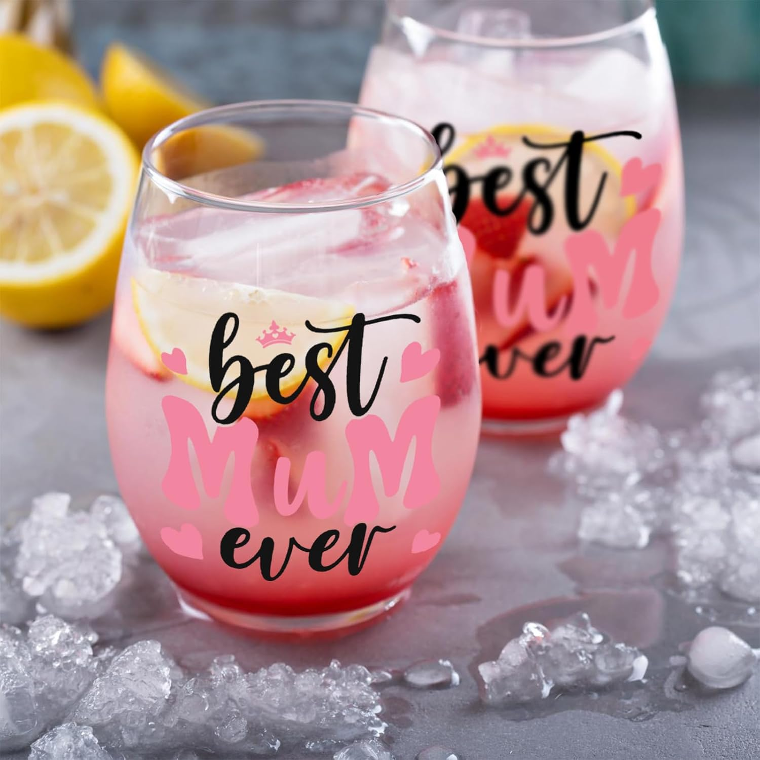 Mothers Day Gifts for Mum Personalised Mom Stemless Wine Glass Present for Best Mum Ever Christmas Birthday Gift Valentines Gifts for Mummy to Be Gift Mother of the Bride Present