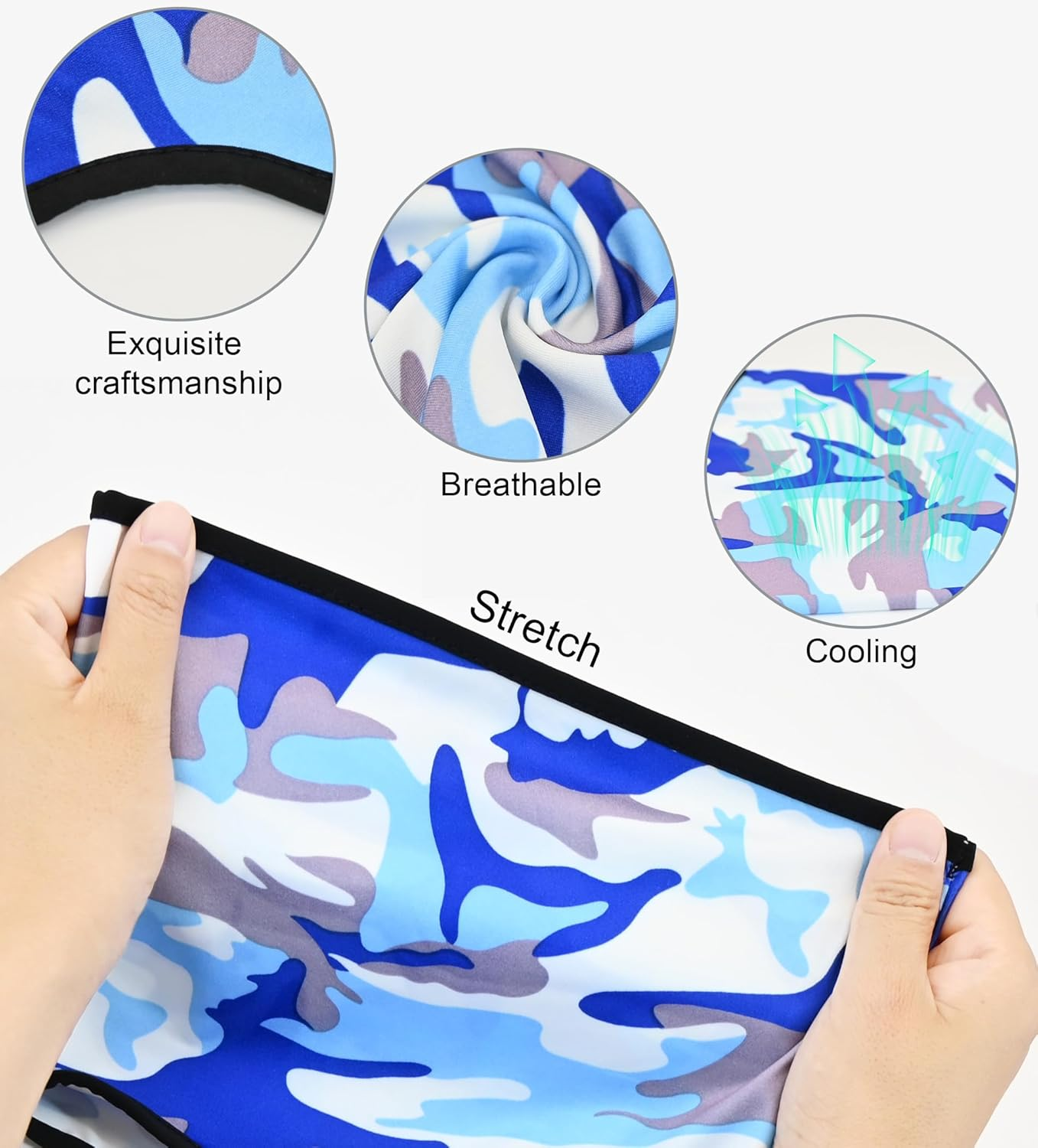 YBVABE Balaclava Face Mask - Neck Gaiter Adjustable, Windproof, UV Protection Hood, Summer Cooling, for Skiing, Snowboarding, Motorcycle Breathable Ice Silk Motorcycle Scarf for Men & Women image number 4