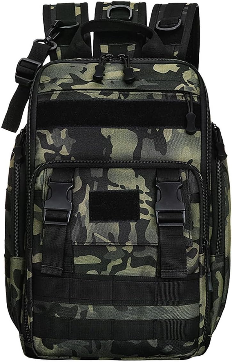 AIMALL Tactical Backpack - Expandable 600D Nylon Military Backpack with MOLLE System, Multiple Compartments, Water-Resistant, Hydration Compatible for Travel and Combat