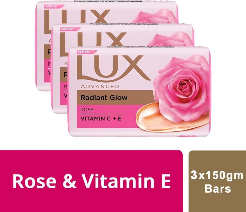 Lux Soft Touch Silk Essence & Rose Water Soap Bar, 3X150G