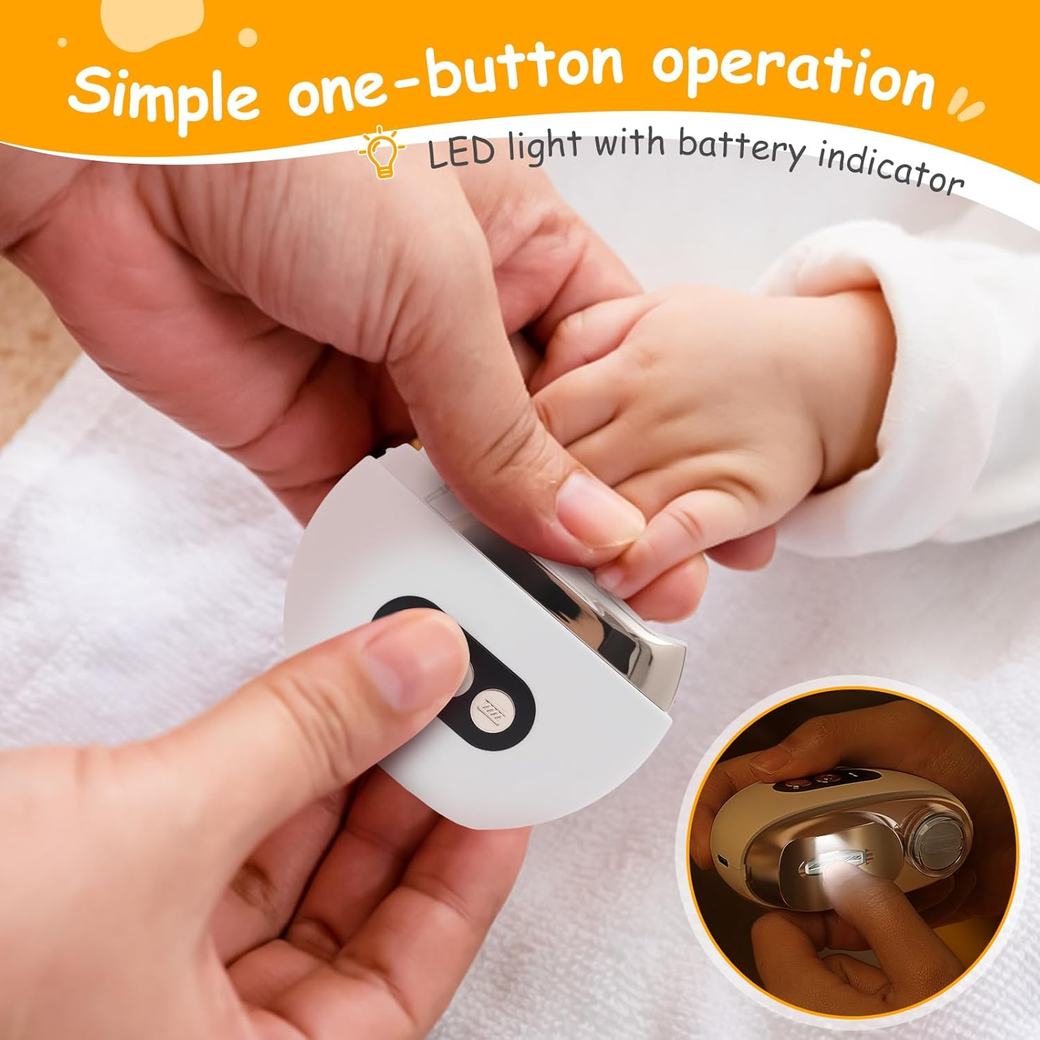 Electric Nail Clippers for Seniors Toes, Upgrade Automatic Nail Trimmer, Rechargeable Electric Nail Cutter with LED Light and Clipping Storage, Safe and Painless for Baby Senior Adult image number 1