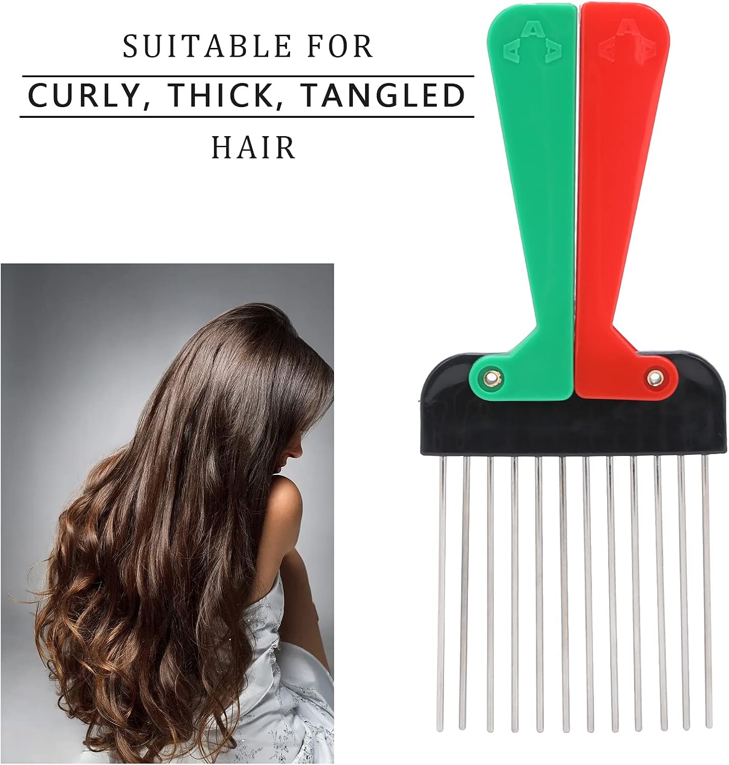 Hair Pick Comb Foldable Professional Hairdressing Detangle Styling Tool Accessory for DIY Home Afro Hairdressing Salon image number 4