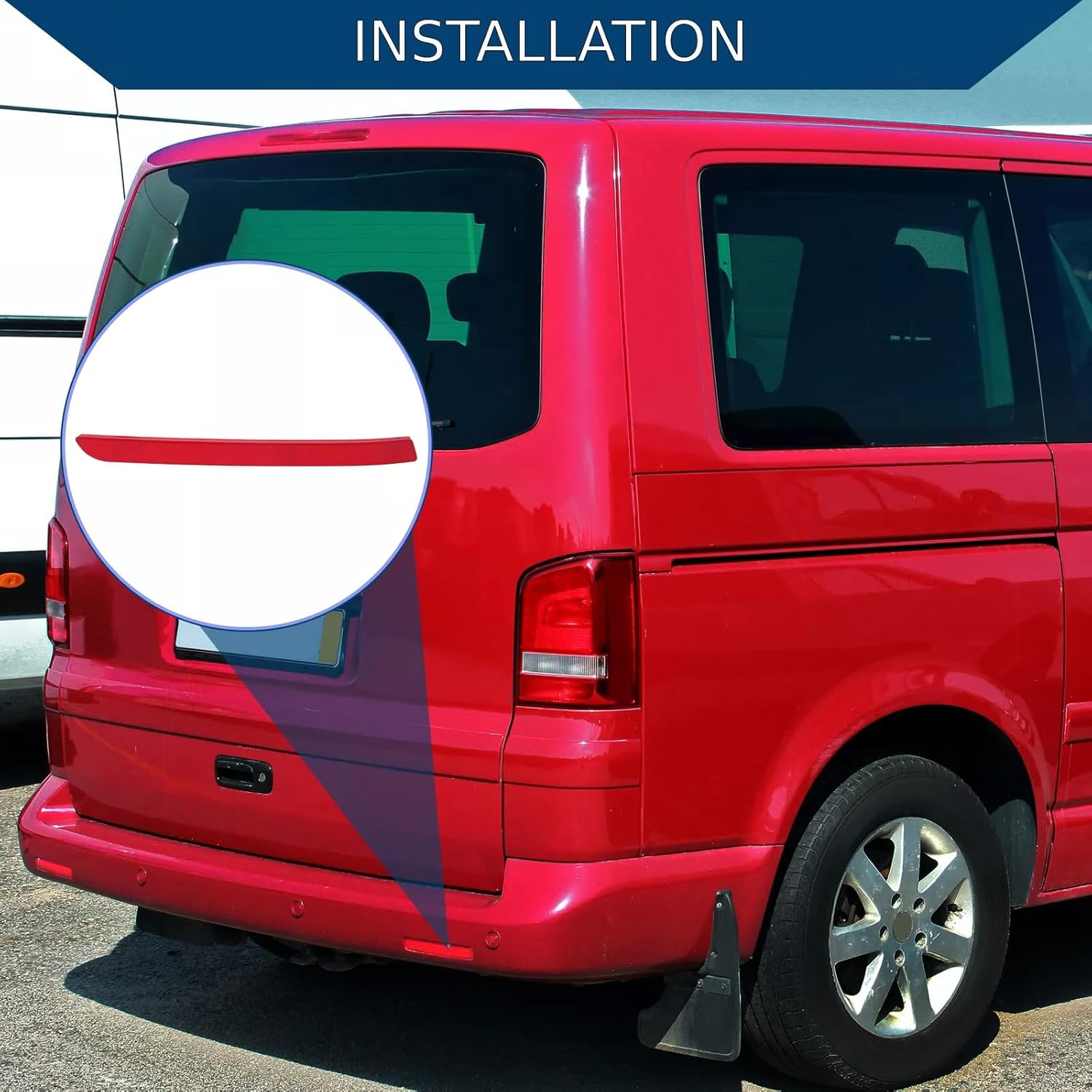 Twowinds Rear Bumper Reflector, Cat Eye Reflector, Red Reflector for Rear Bumper, Right Side Compatible with VW T5 Transporter Multivan Caravelle T6 (2012-2016) 7E0945106A image number 1