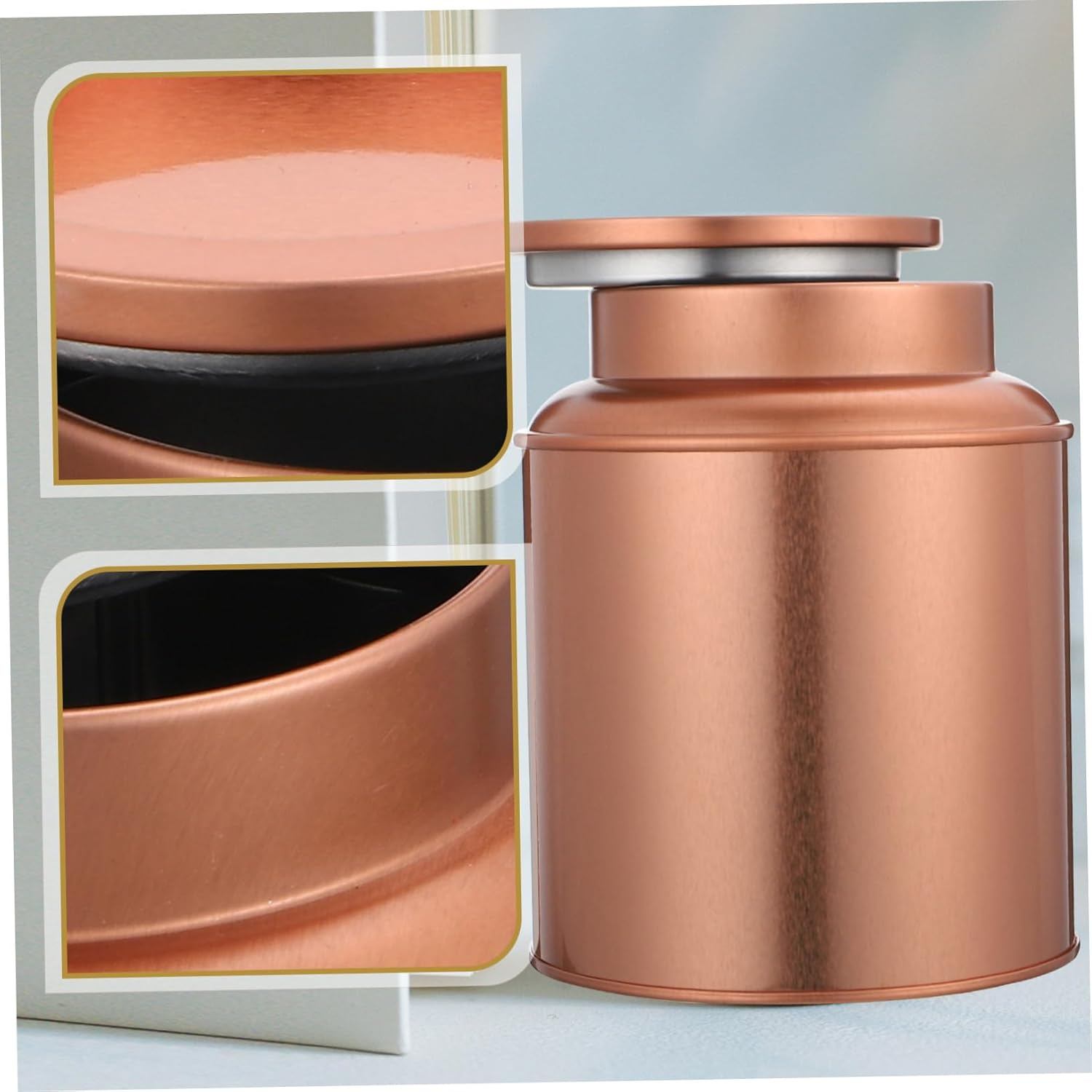 CIYODO Professional Tinplate Storage Jar Sealed Tea Container for Tea Leaves Dry Food Grains Elegant Travel Storage Box for Home Organization image number 2