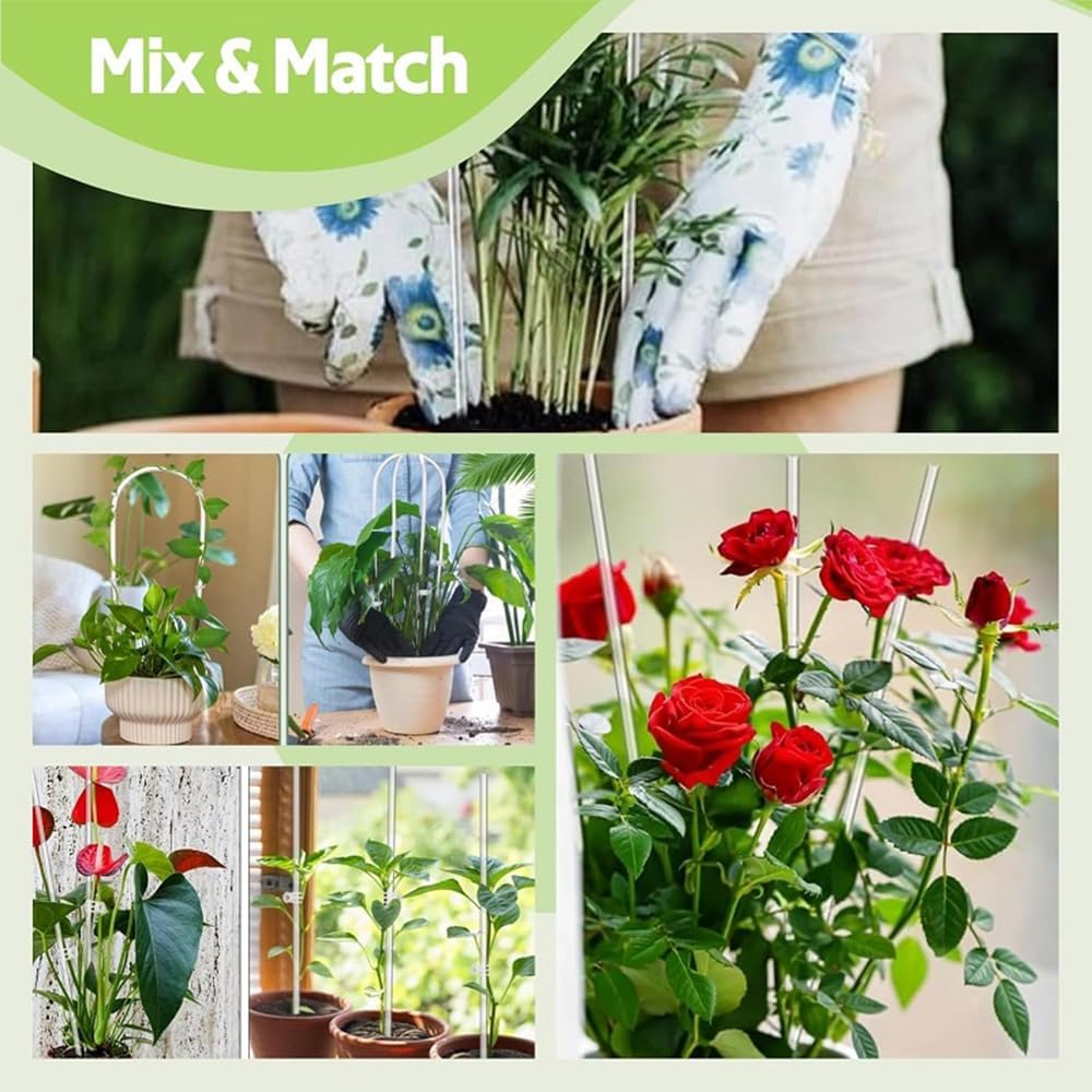 12-Pack Clear Acrylic Plant Trellis for Potted Plants,Indoor/Outdoor Climbing Support Stakes,Ideal for Hoya Pothos Ivy Monstera Philodendron image number 3