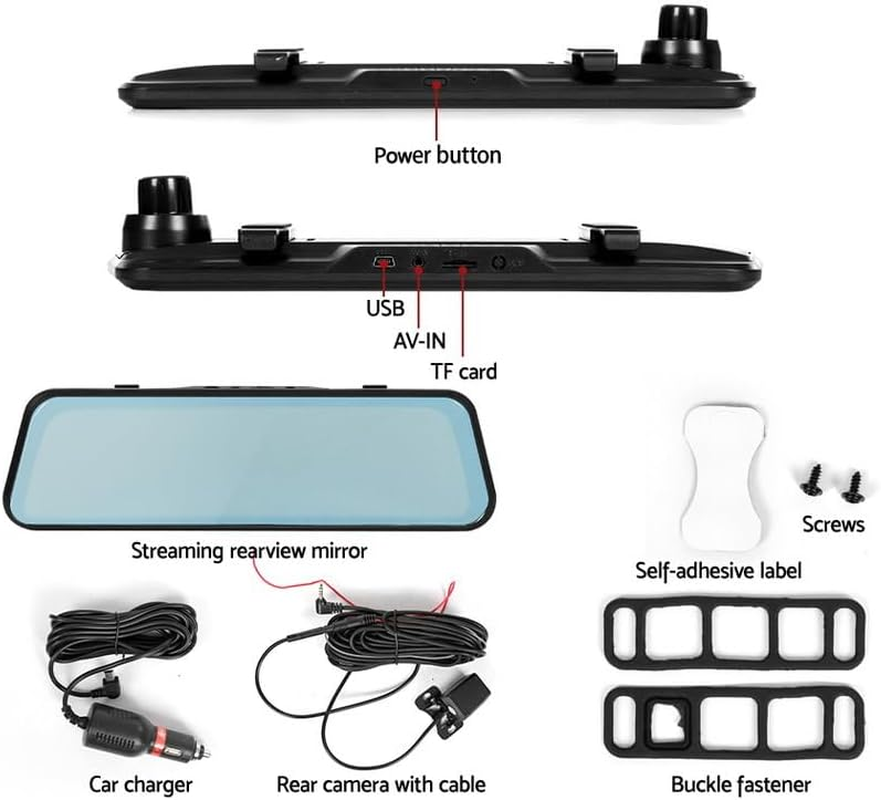 UL-TECH Dash Cam, 1080P 4K Automotive Mini 9.66" Front and Rear View Dashcam Car Camera Dashcams DVR Recorder LCD Video Cams Vehicle Caravan Electronics Accessories, Motion Sensor Night Vision 170&deg; image number 1