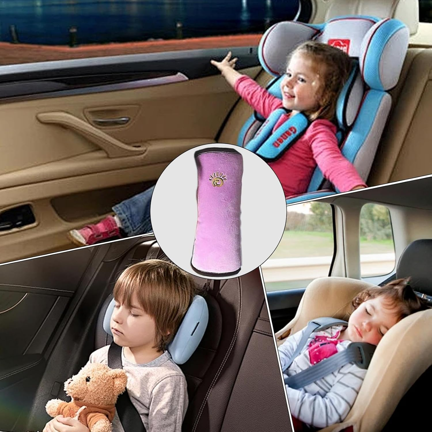 Seatbelt Pillow for Kids | Soft Removable Polyester Cover for Seat Belt - Multifunctional Full Protection Comfortable Seat Belt Cover for Car Truck Vehicle image number 4