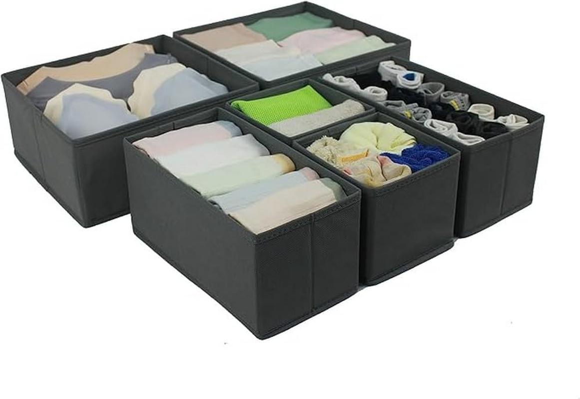 Amazon Basics Cloth Drawer Storage Organizer Boxes, Set of 6 image number 1