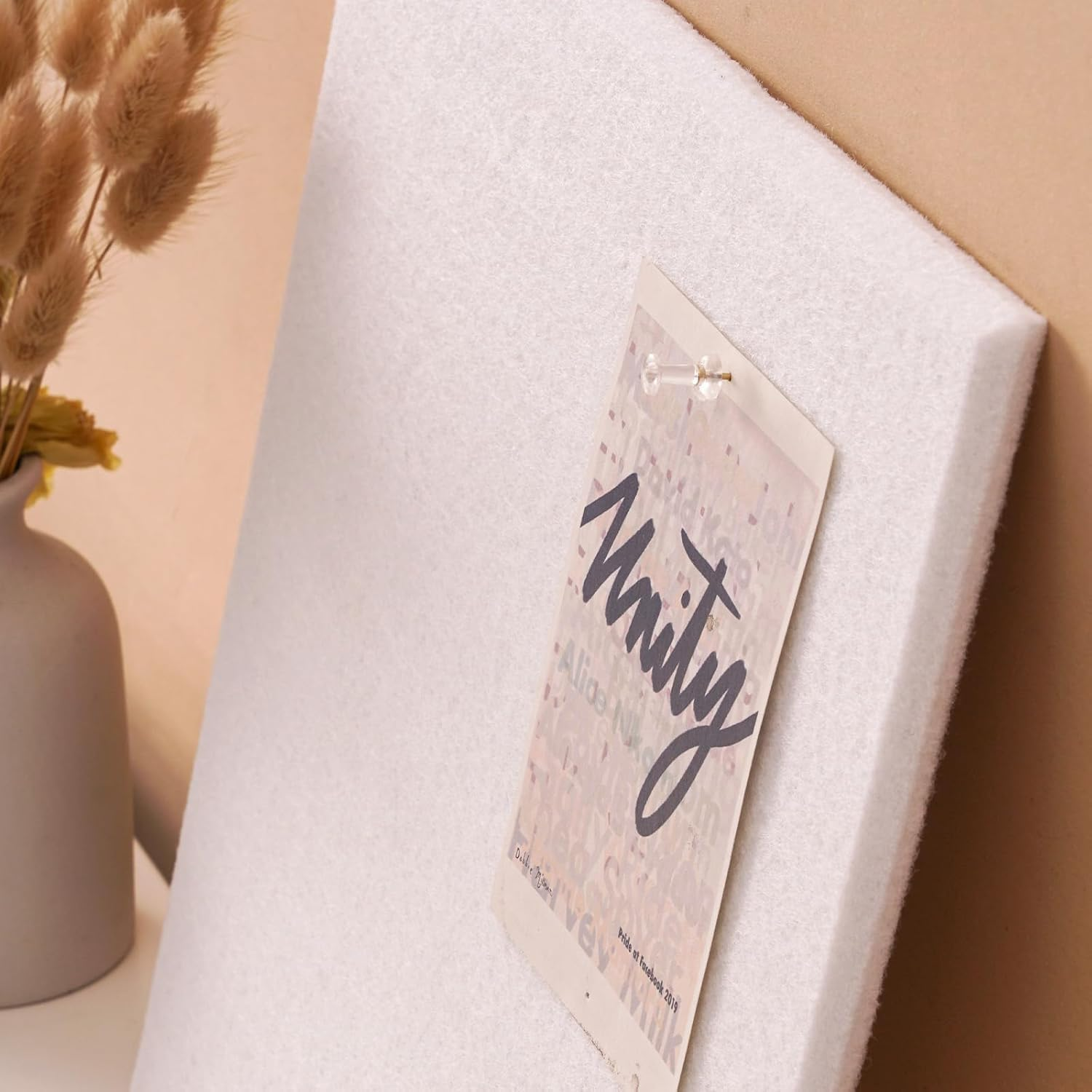 Homodoskey Large Cork Board Alternative - 12 Pack Felt Wall Tiles with Safe Removable Adhesive Tabs, Cork Board for Office Pin Board Tack Board 48 X 36 (White) image number 6