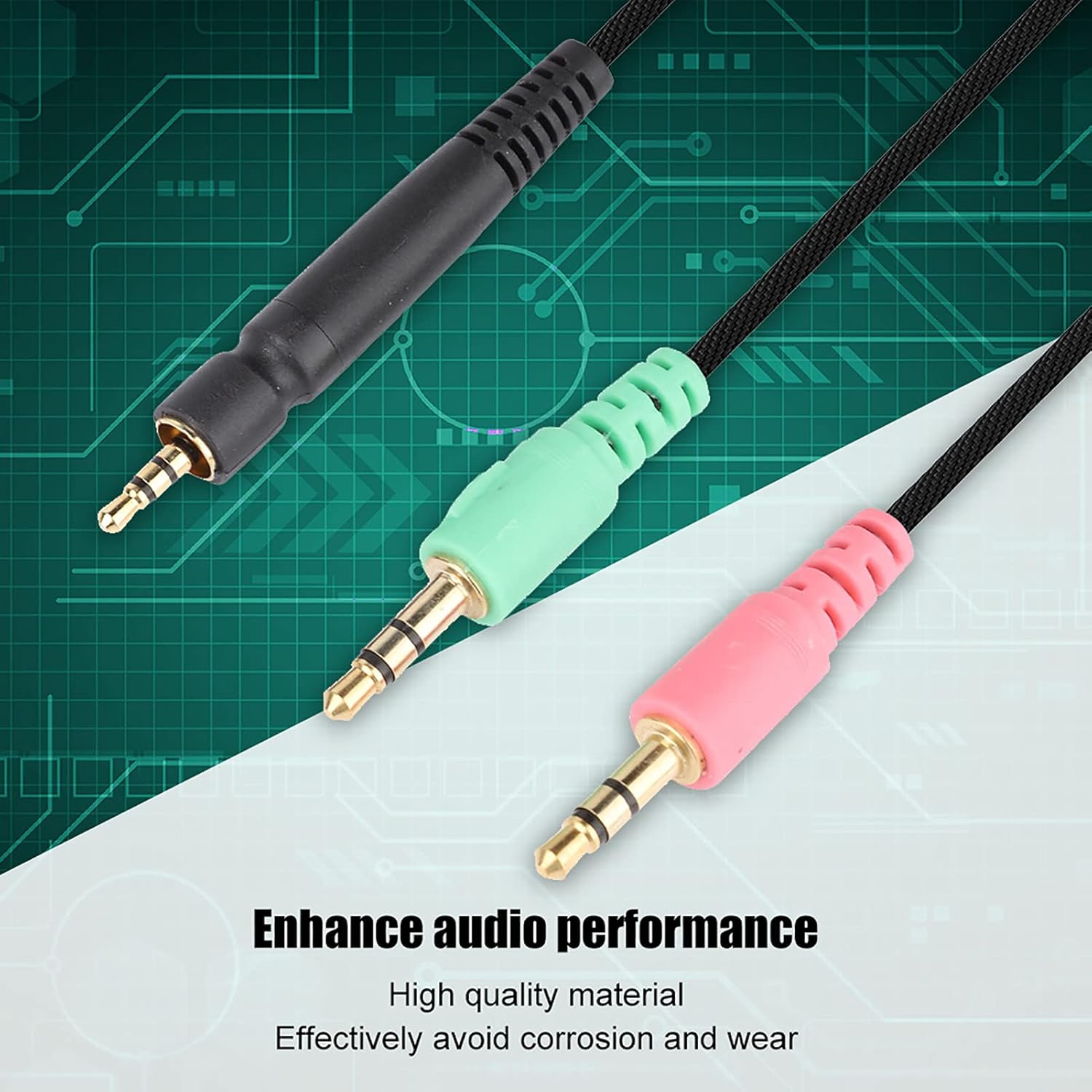 Gaming Headset Cable - 3.5Mm Gold Plated Plug for G4ME ONE, PC373D, PC37X, GSP350, 500, 600 - High-Fidelity Sound image number 5