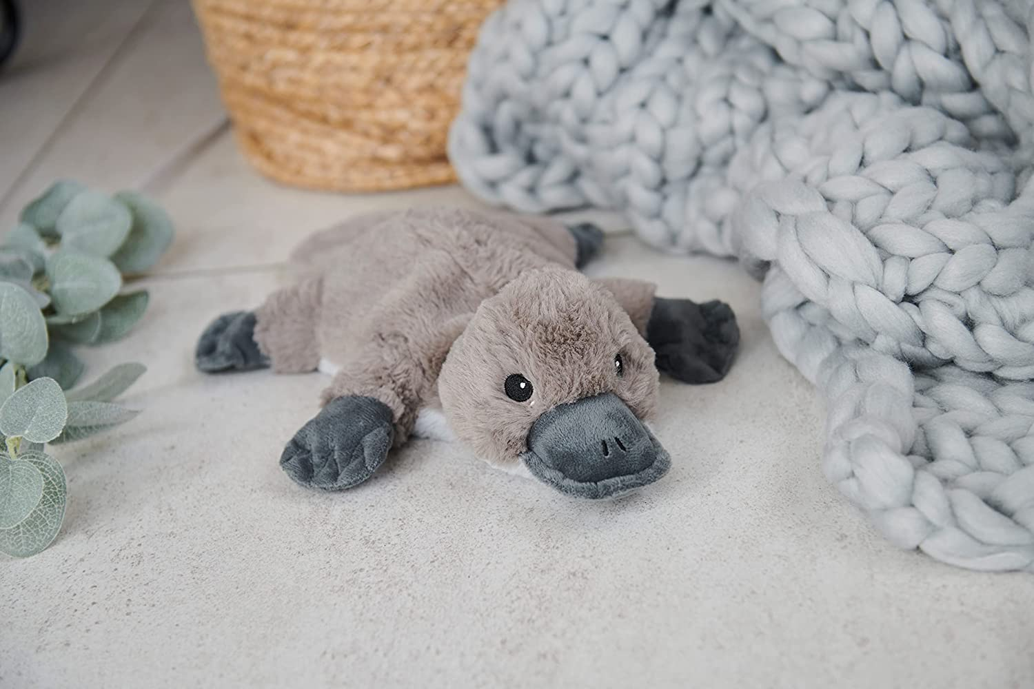 Warmies Plush Platypus Scented with French Lavender, Weighted Soft Heat Pad Suitable for All Ages, Chill in a Freezer for Cooling Relief, Weighted Soft Heat Pad image number 3