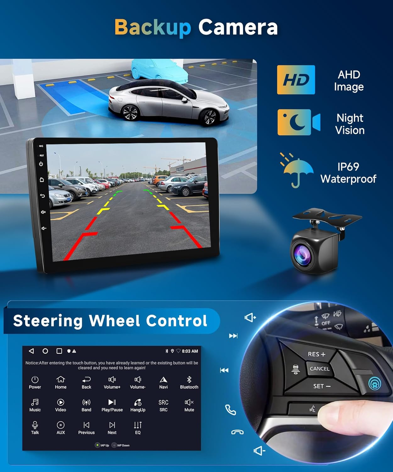 2+64G Car Stereo for Toyota Camry 2006-2011 Wireless Carplay Android Auto,9 Inch Touch Screen, Android/Gps/Wifi/10Band DSP Audio/Bluetooth/Swc/Backup Camera Car Radio for Toyota Camry image number 4