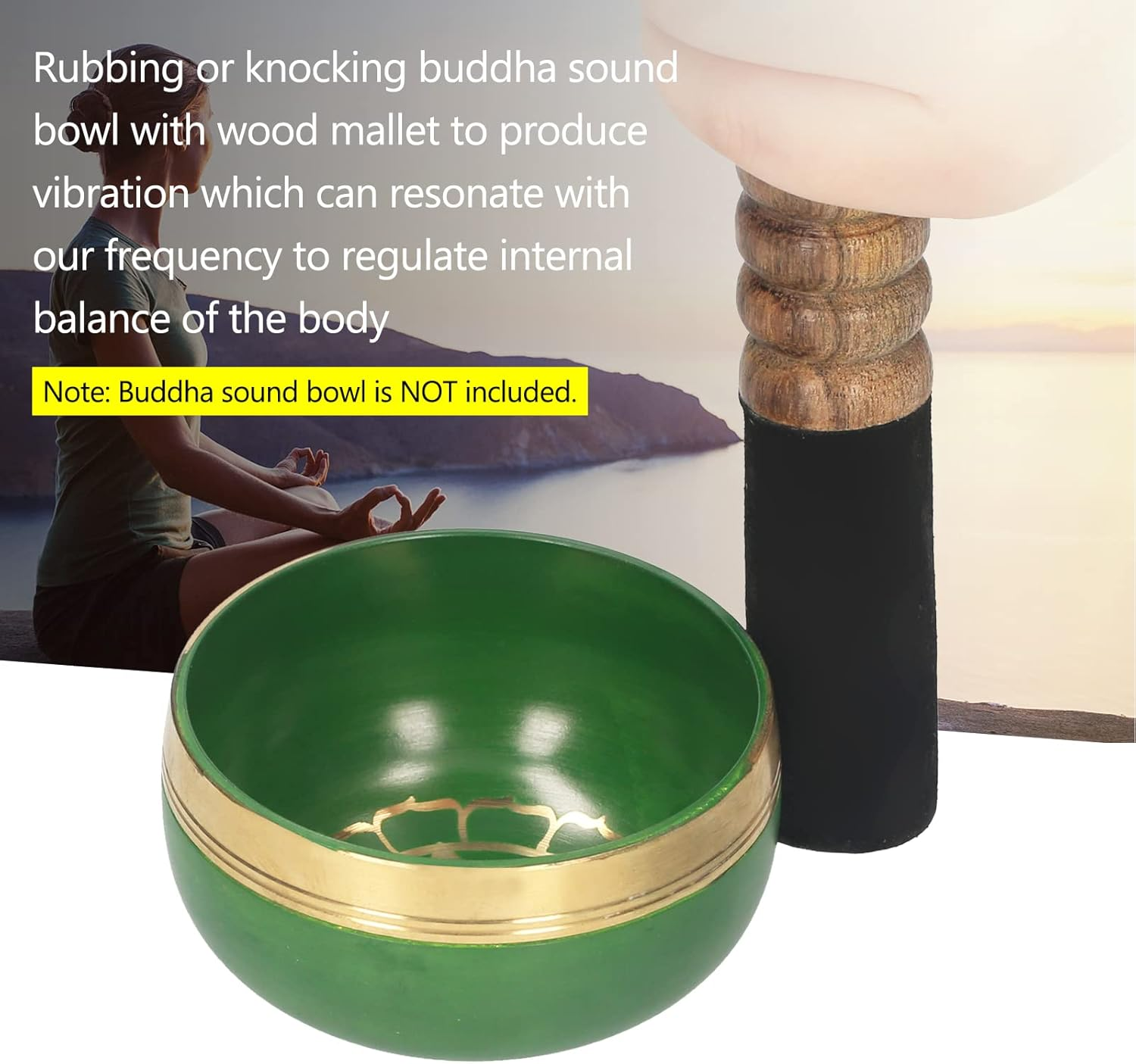 Mingzhe Tibetan Singing Bowl Mallet Buddha Sound Bowl Wood Striker Meditation Sound Bowl Mallet Wooden Stick for Healing Mindfulness Relaxation Yoga image number 1