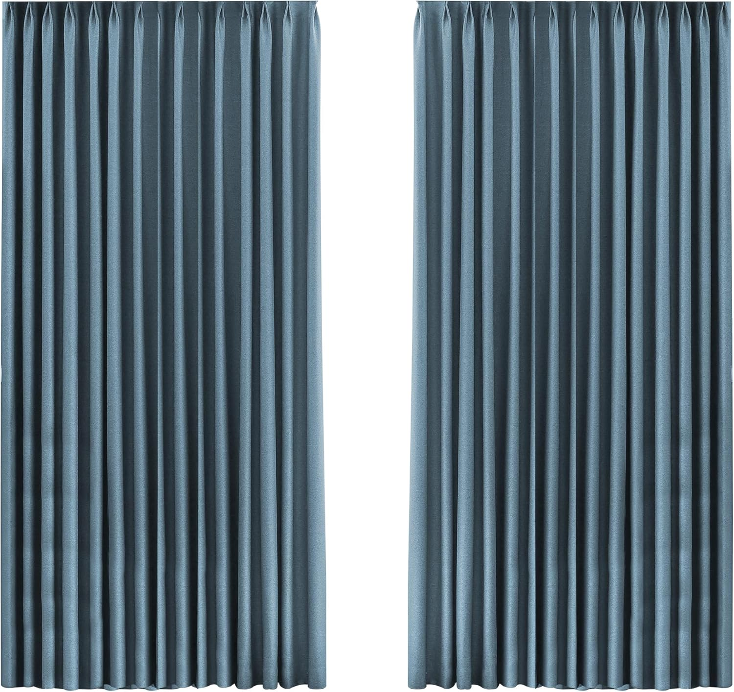 Marlow 2 Panels Blockout Curtains Chenille Window Blackout Draperies Eyelet Day Bedroom Living Room Thermal 240Cmx250Cm (Haze Blue) image number 1