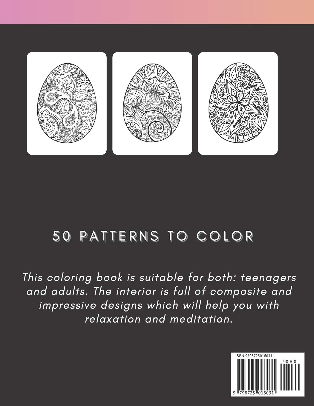 Easter Eggs Coloring Book: for Adults and Teenagers, 50 Colouring Pages with Complex Mandala Patterns to Color